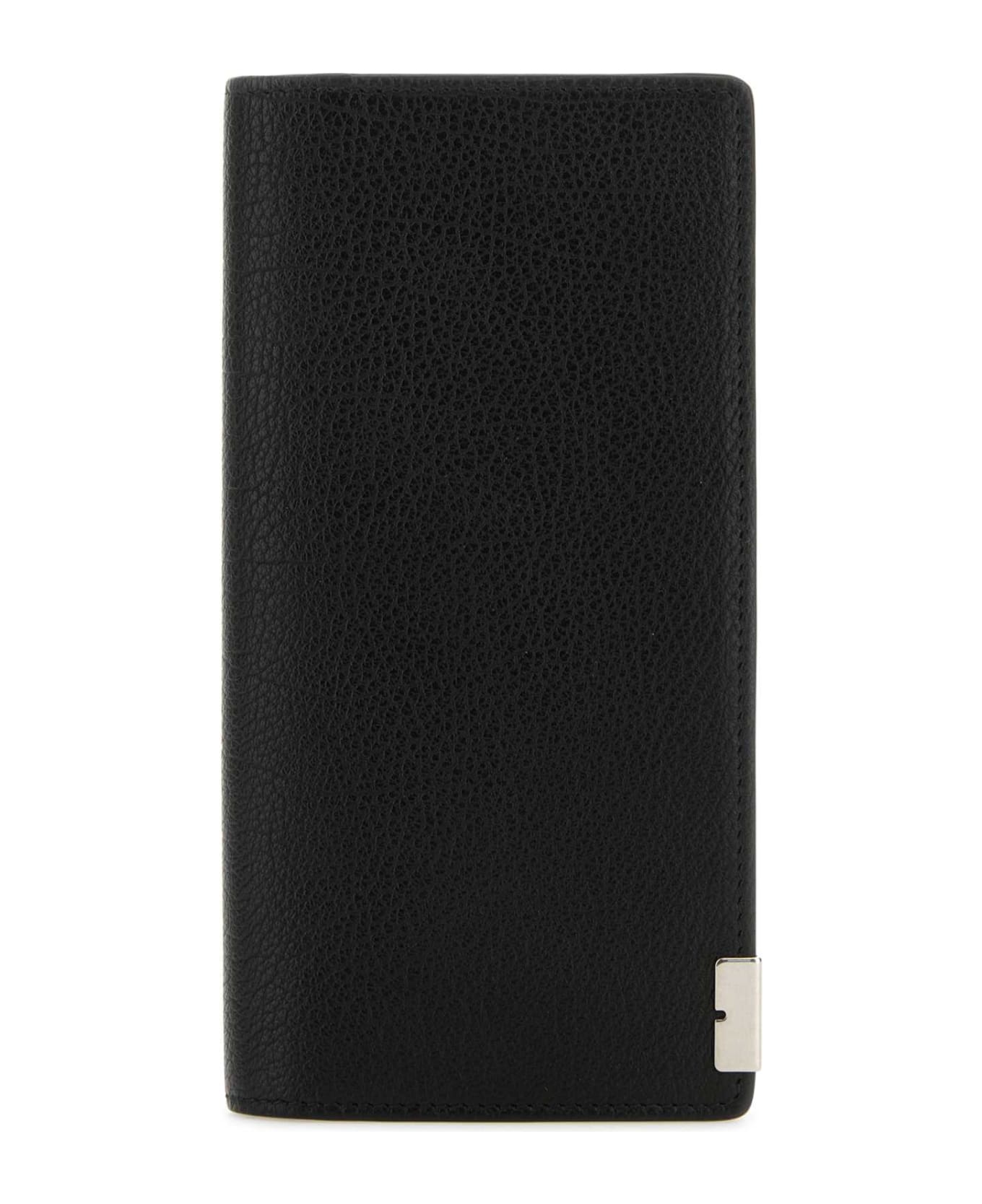 Burberry Black Leather B Cut Wallet - BLACK 財布
