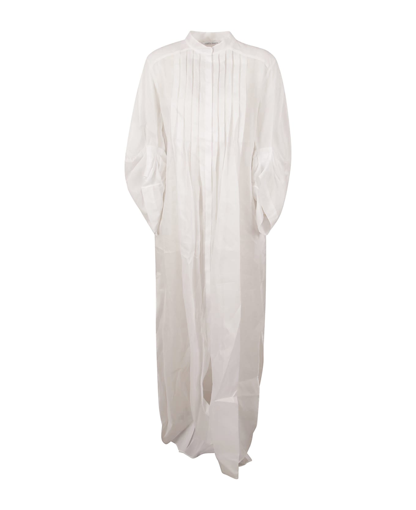 Alberta Ferretti Pleated Long Dress - White
