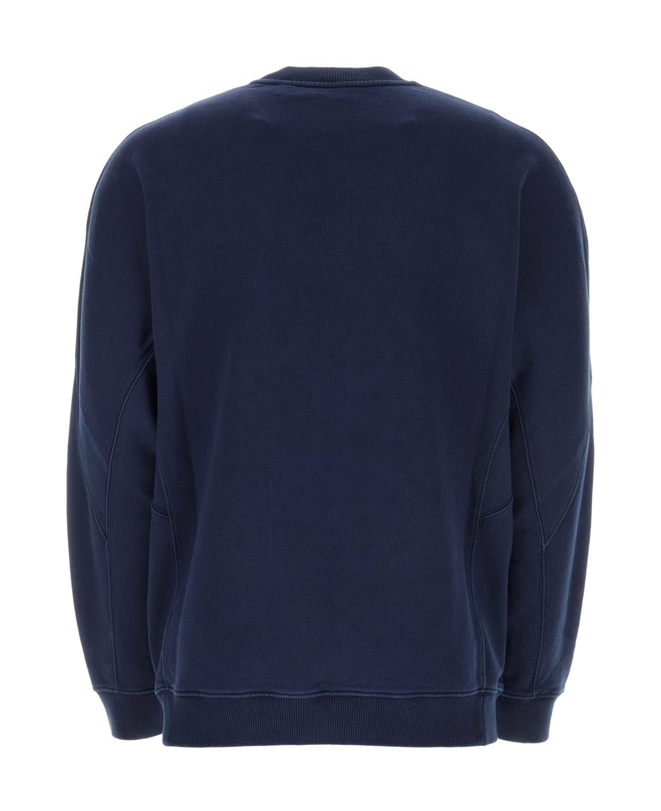 Burberry Navy Blue Cotton Oversize Sweatshirt - TWILIGHTNAVY