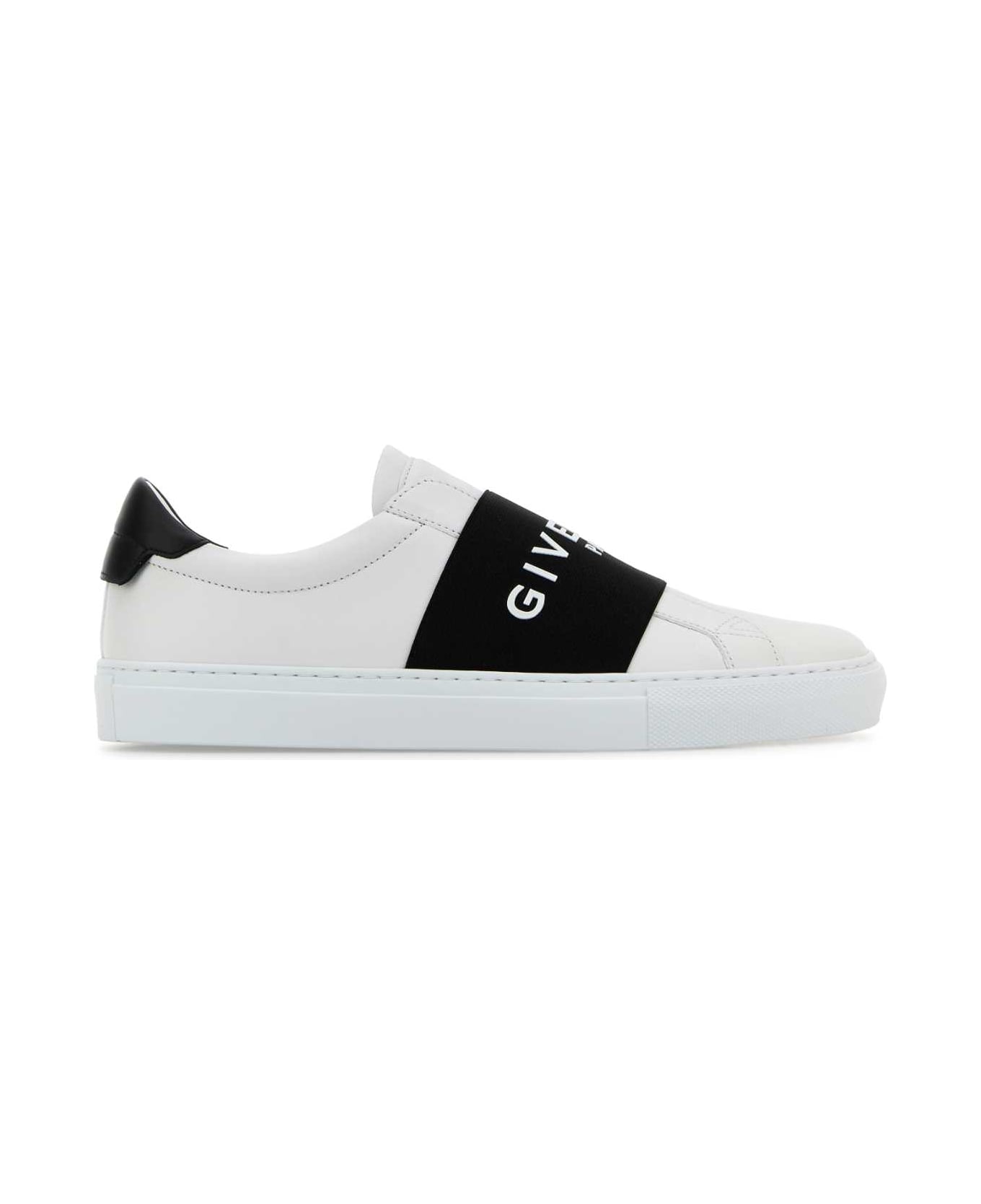 Givenchy White Leather Urban Street Slip Ons - WHITEBLACK