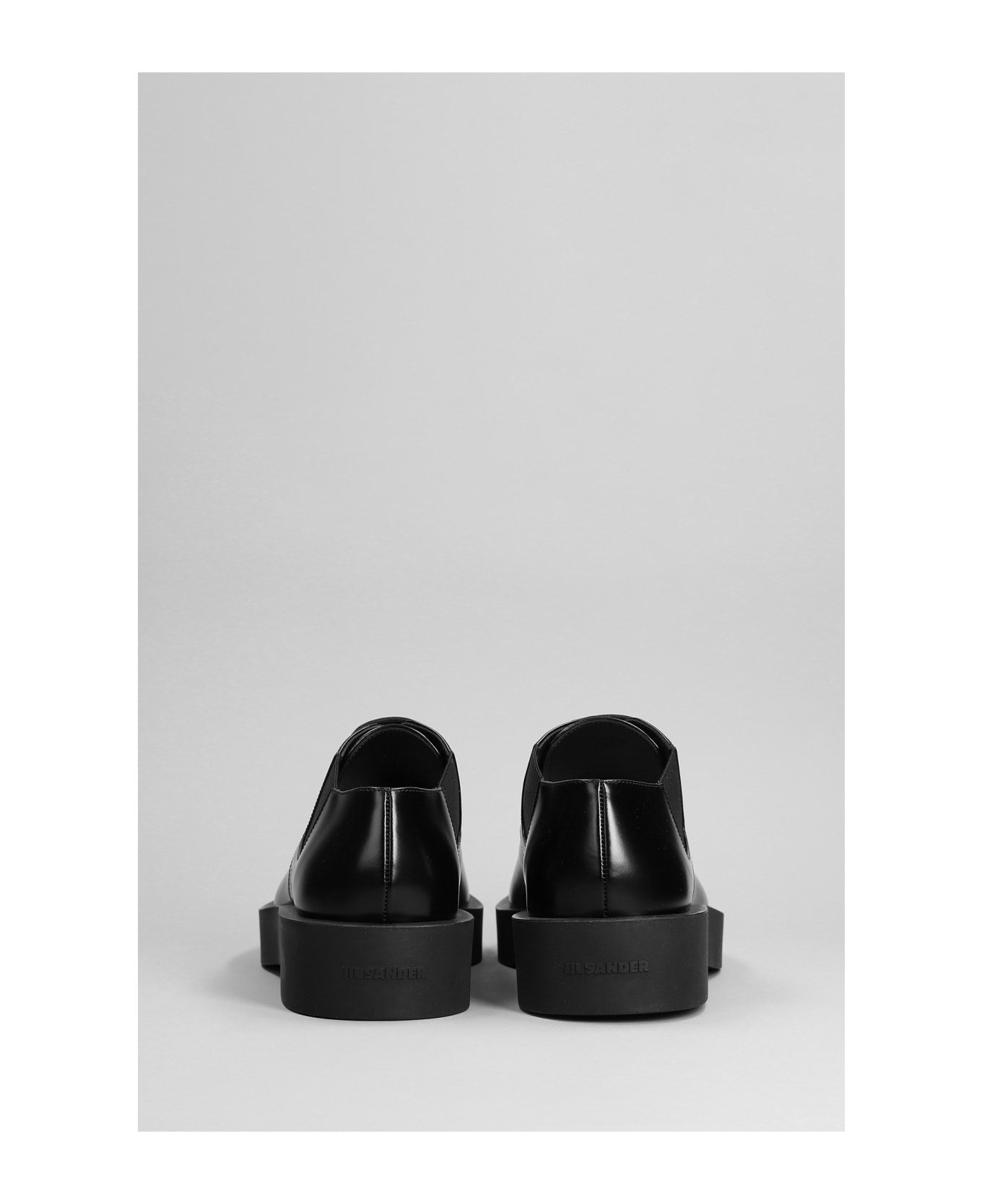 Jil Sander Lace Up Shoes In Black Leather - black