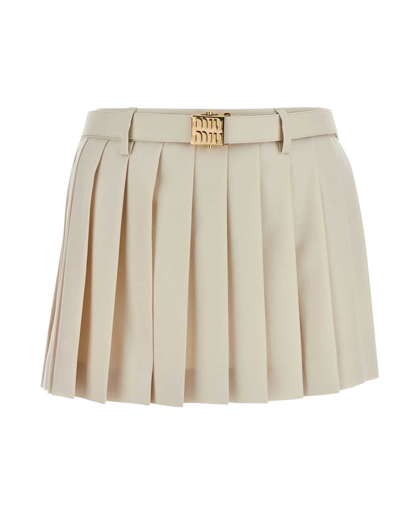 Miu Miu Sand Wool Mini Skirt - NATURALE スカート