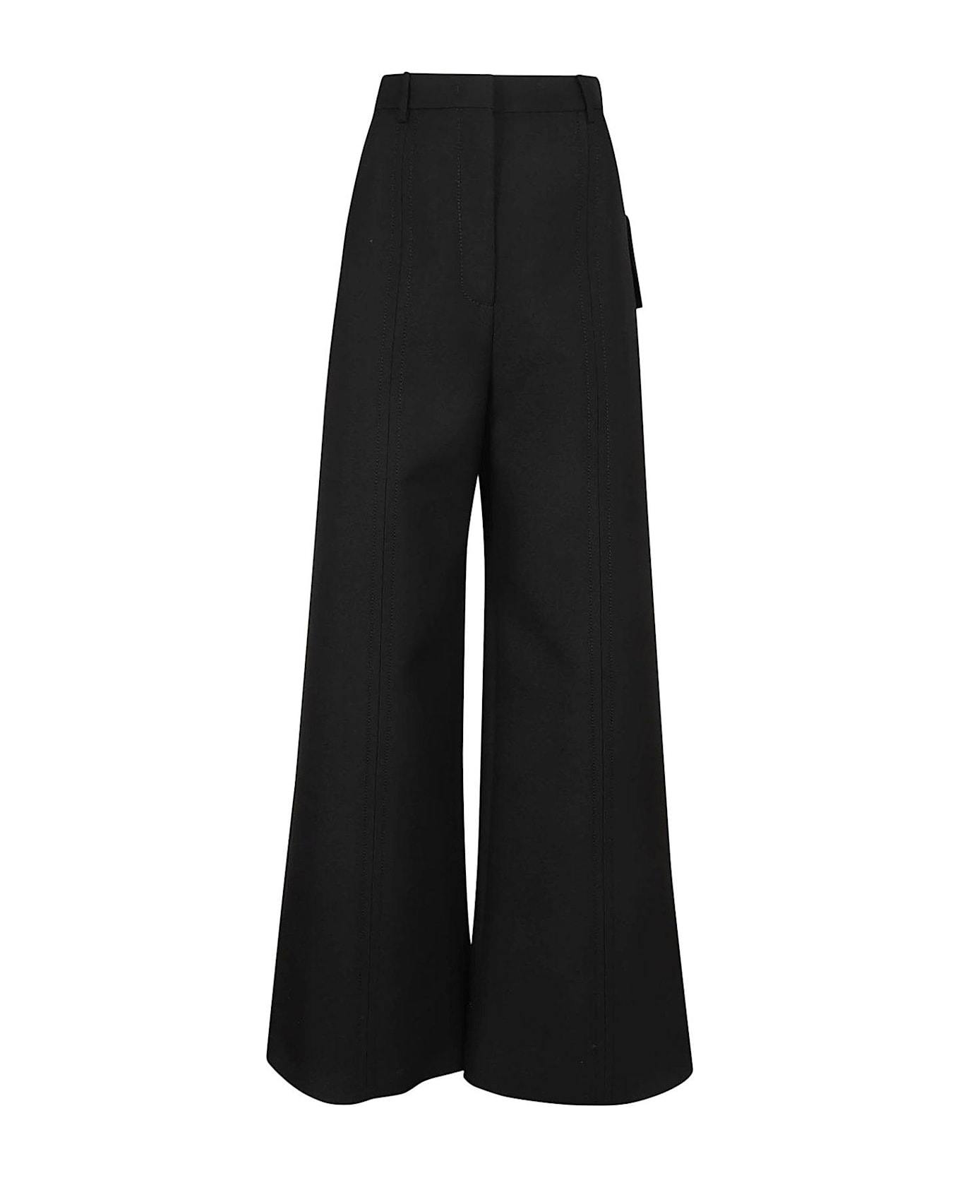 Valentino High Waist Wide Leg Trousers - No Nero