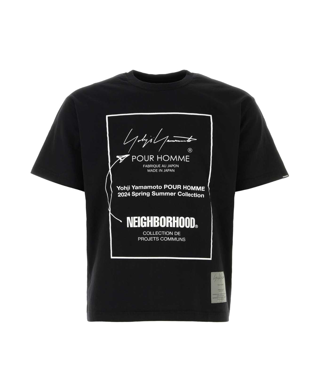 Yohji Yamamoto Black Cotton Yohji Yamamoto X Neighborhood T-shirt - BLACK