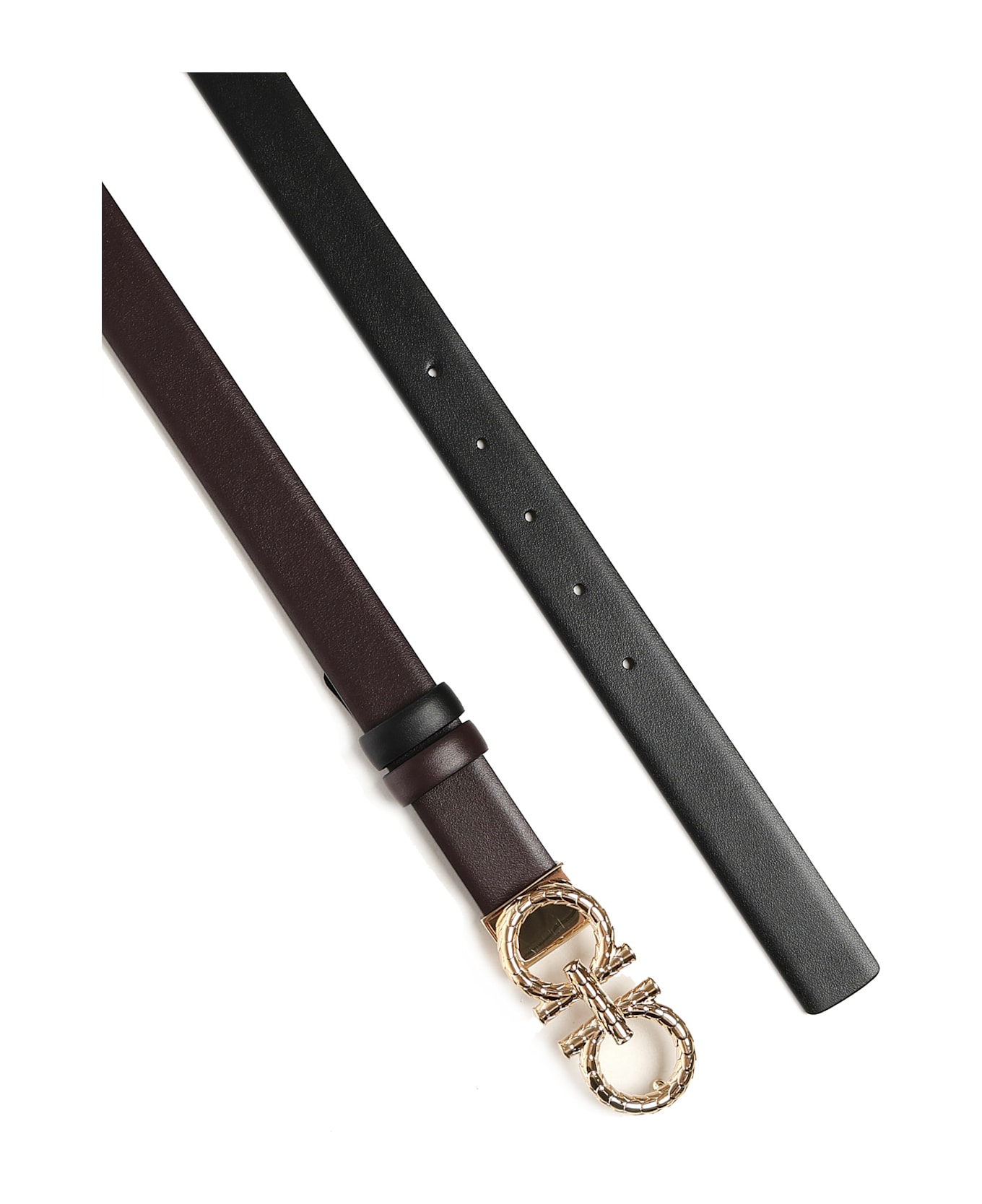 Ferragamo Gancini Adjustable And Reversible Belt - Brown