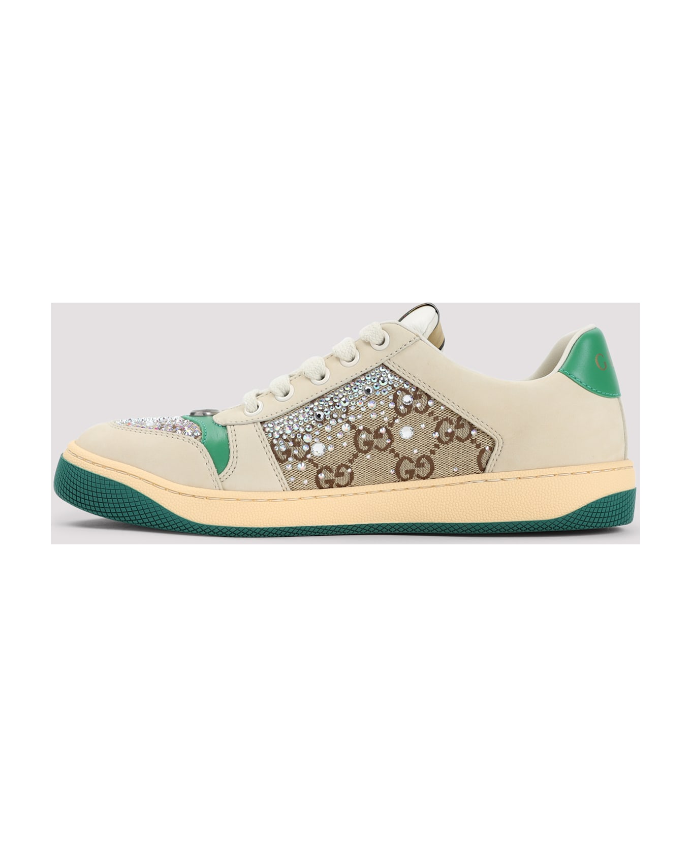 Gucci Screener Crystal Sneakers - White Crystal