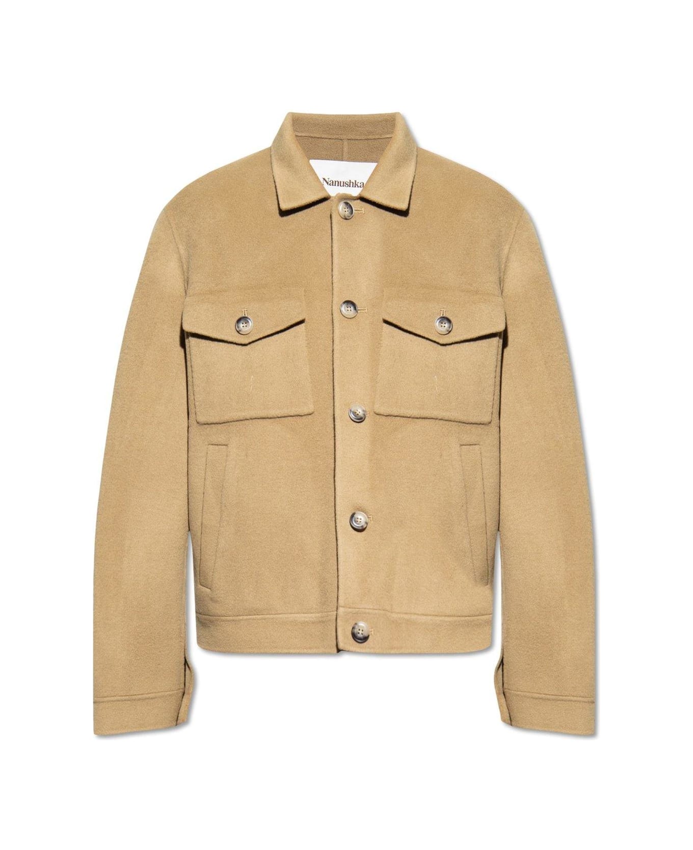 Nanushka Rhys Button-up Shirt Jacket - Kaki