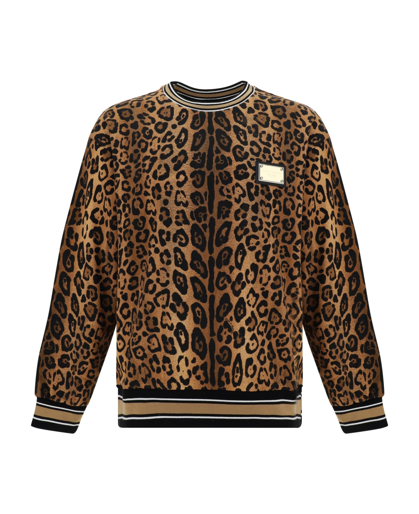 Dolce & Gabbana Leopard Print Sweatshirt - Leo Ingrand Marrone