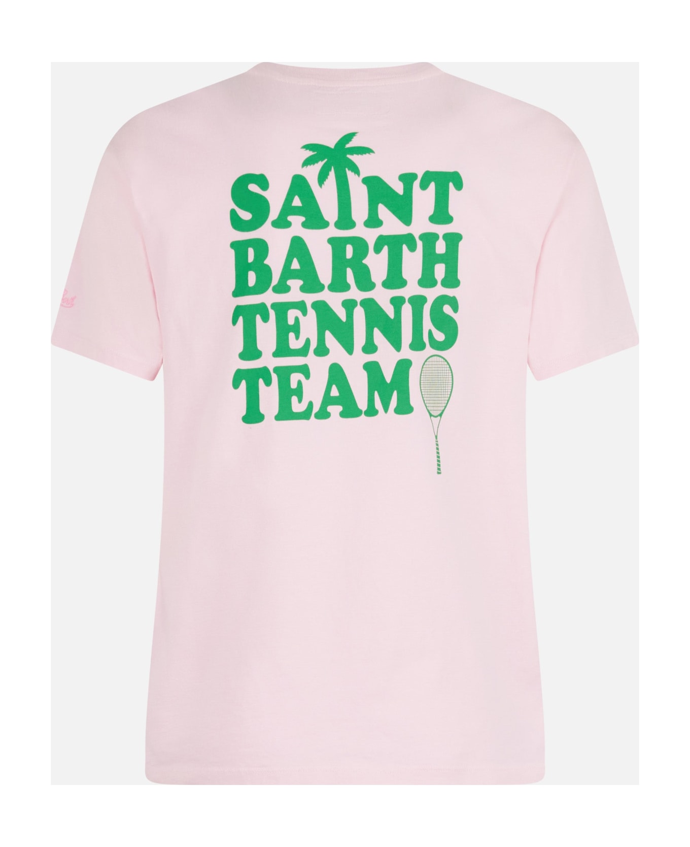 MC2 Saint Barth Pink Cotton T-shirt With St Barth Tennis Team Print - PINK