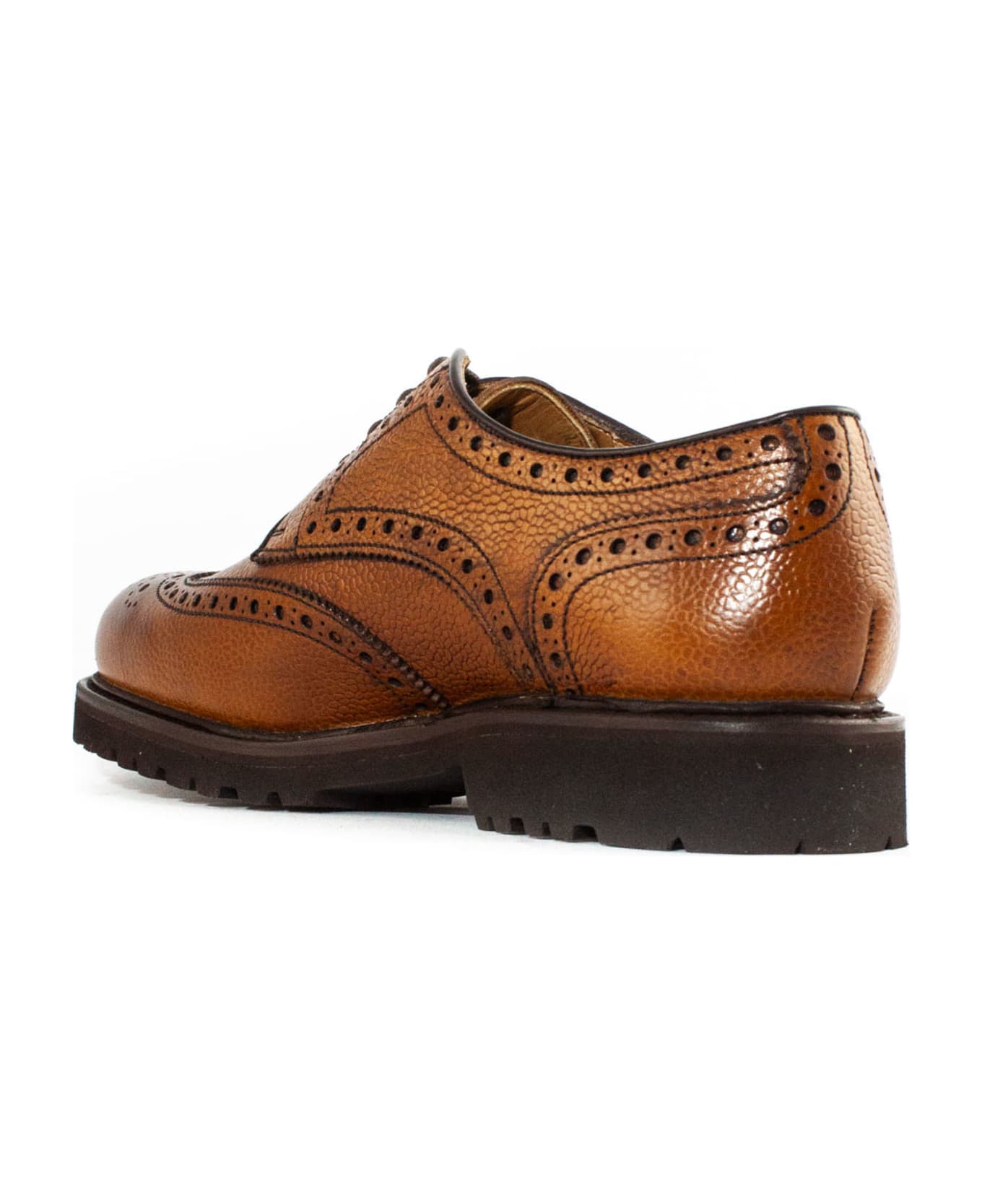 Berwick 1707 Brown Leather Derby Shoes - Marrone