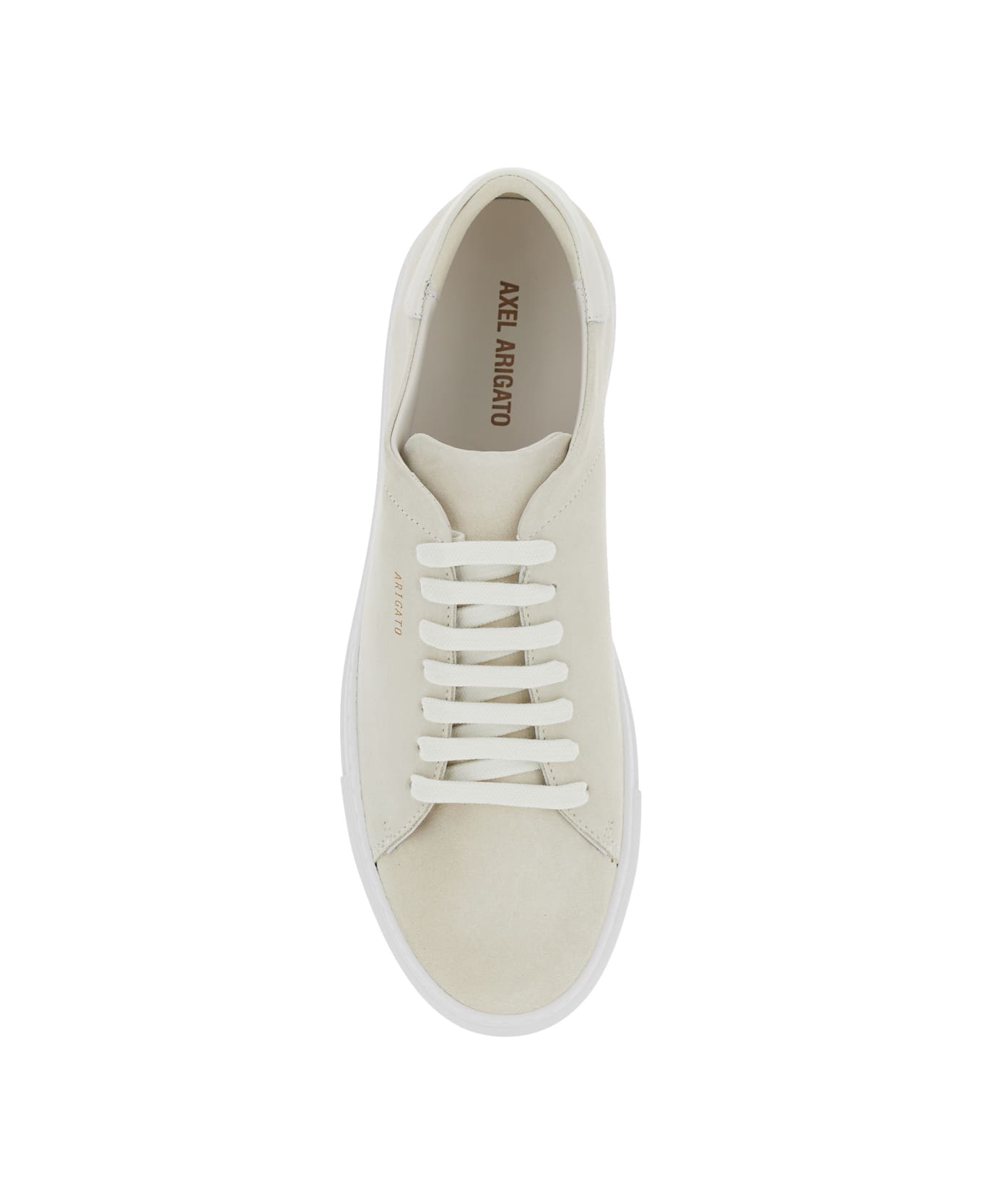 Axel Arigato 'clean 90' Beige Low Top Sneakers With Logo Lettering On The Side In Suede Man - Beige