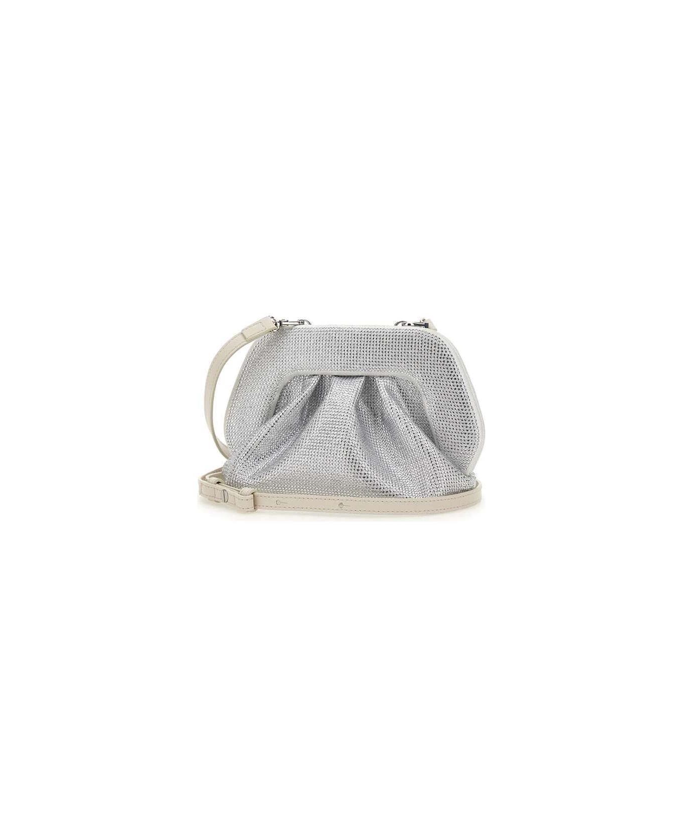 THEMOIRè "gea Strass" Vegan Leather Clutch Bag - SILVER クラッチバッグ