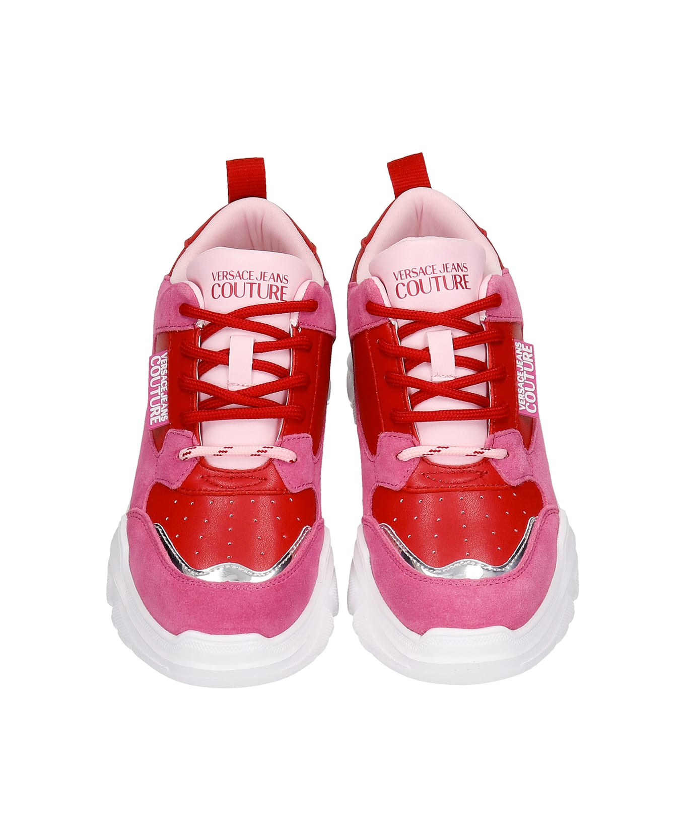 Versace Jeans Couture Sneakers In Red Suede And Leather - red