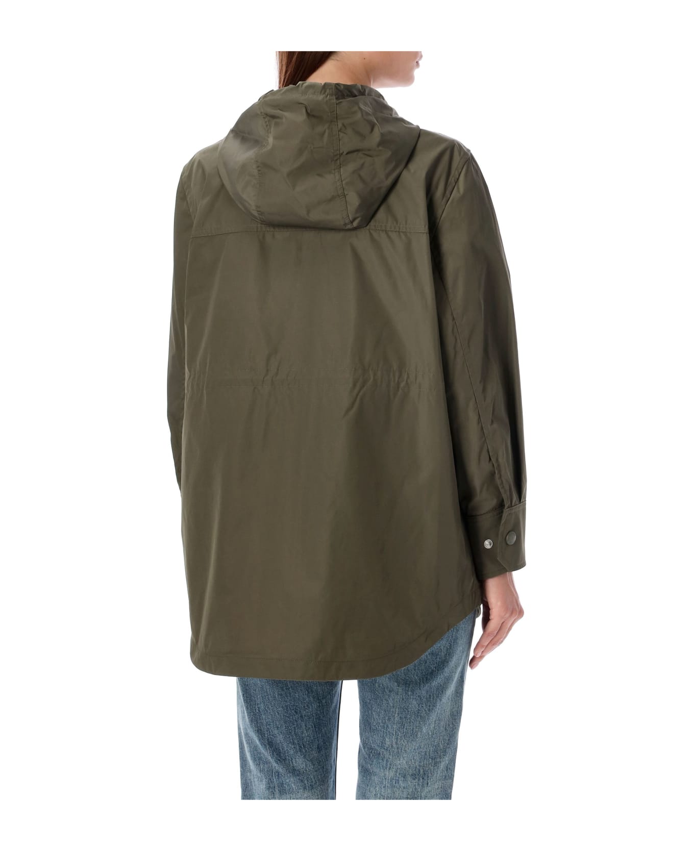 Thom Browne Hooded Shirt Hem Parka - DK GREEN