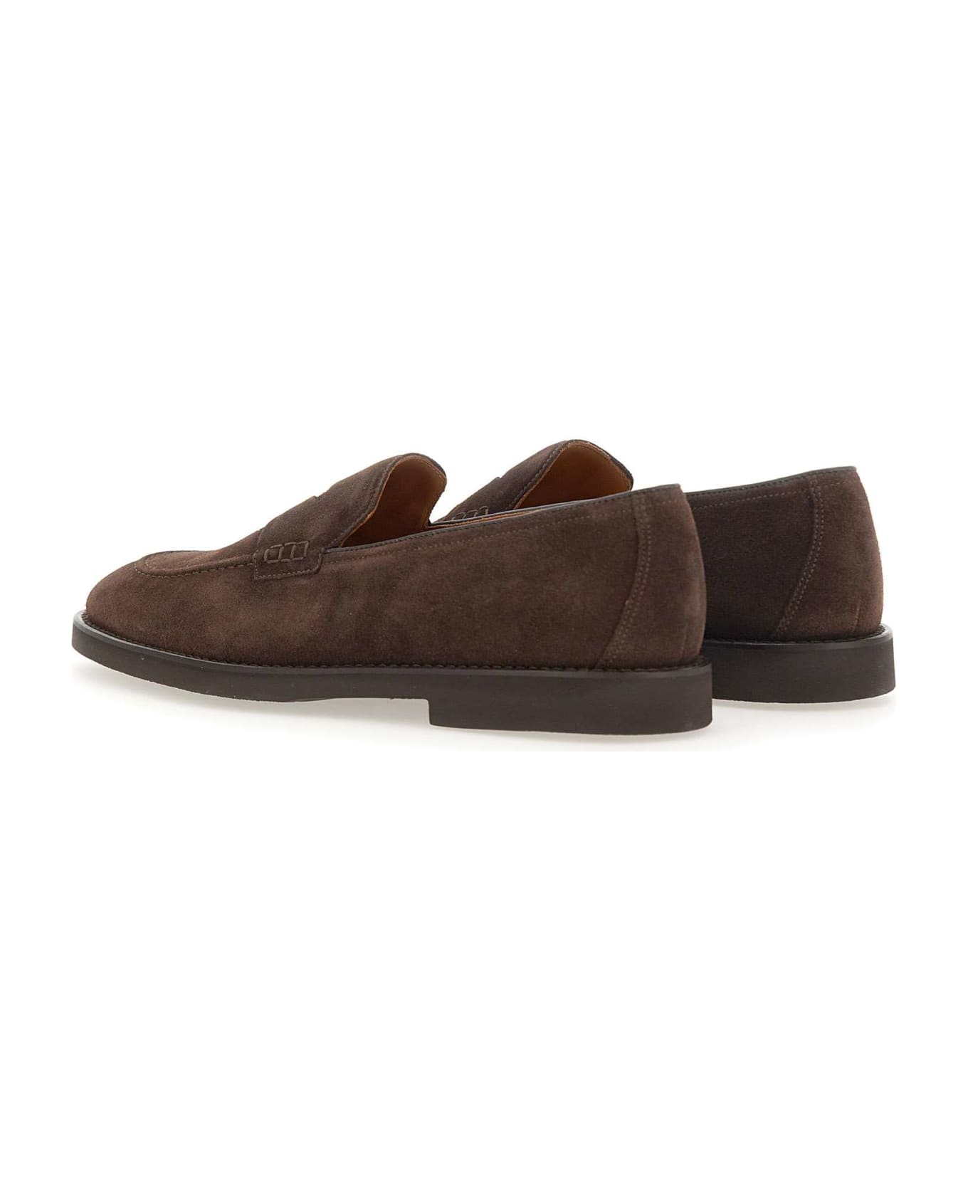 Doucal's "wash" Suede Moccasins - BROWN