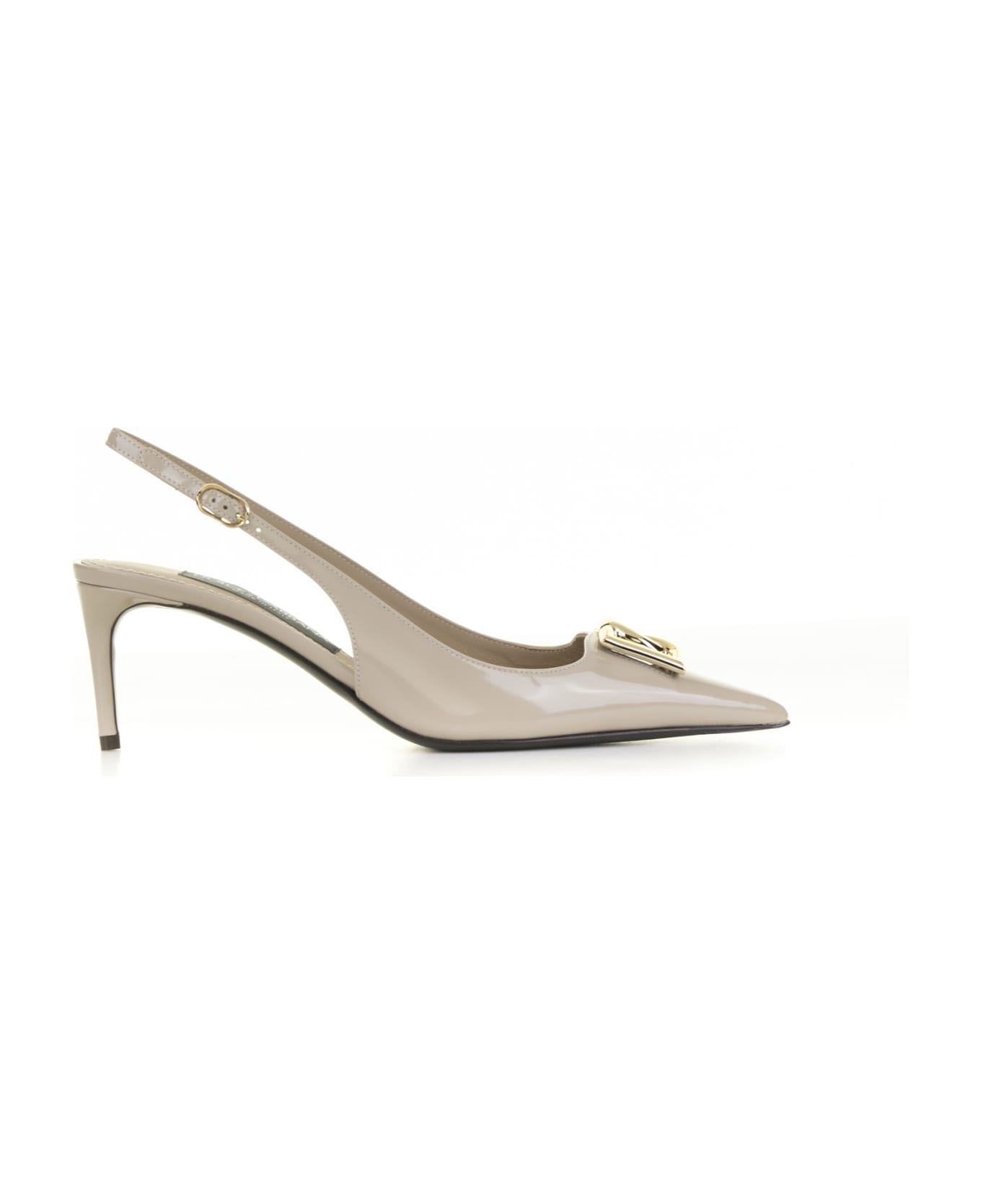 Dolce & Gabbana Slingback In Shiny Leather - CAPPUCCINO 2