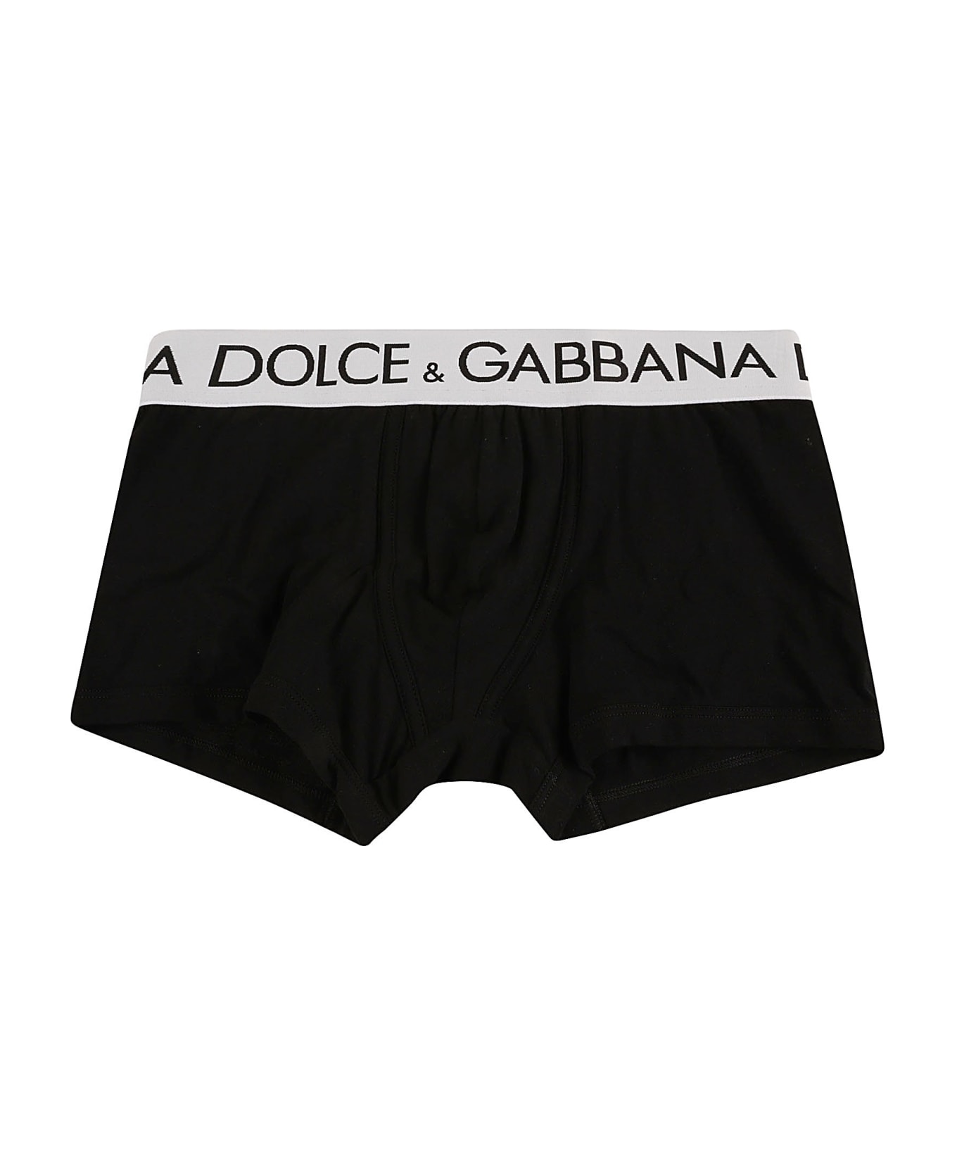 Dolce & Gabbana Elastic Logo Waist Boxer Shorts - Black