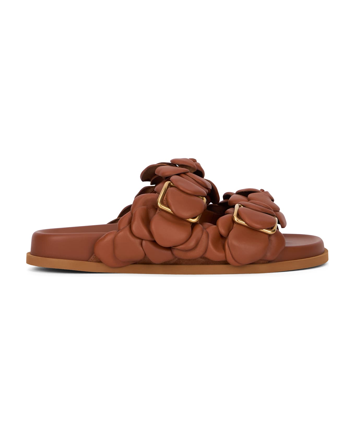 Valentino Garavani Leather Slides - brown