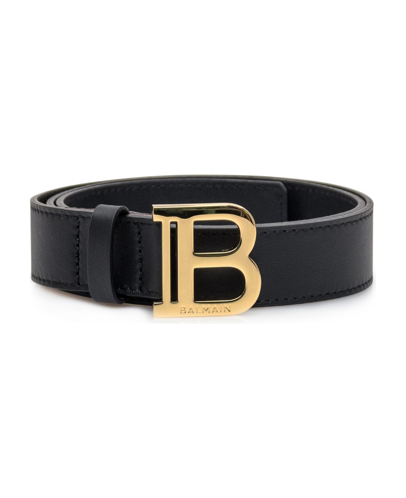 Balmain Belt With Logo - BLACK/GOLD