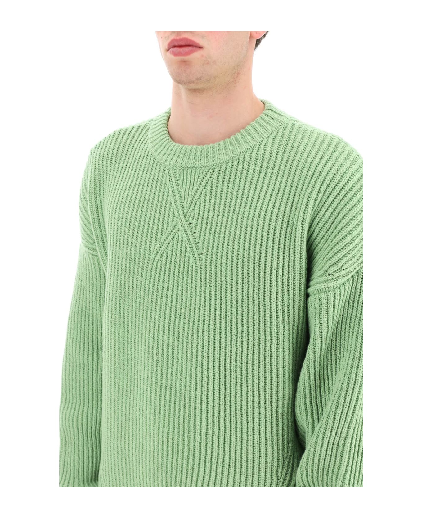 Jil Sander Mint Green Cotton And Wool Sweater - 328 フリース
