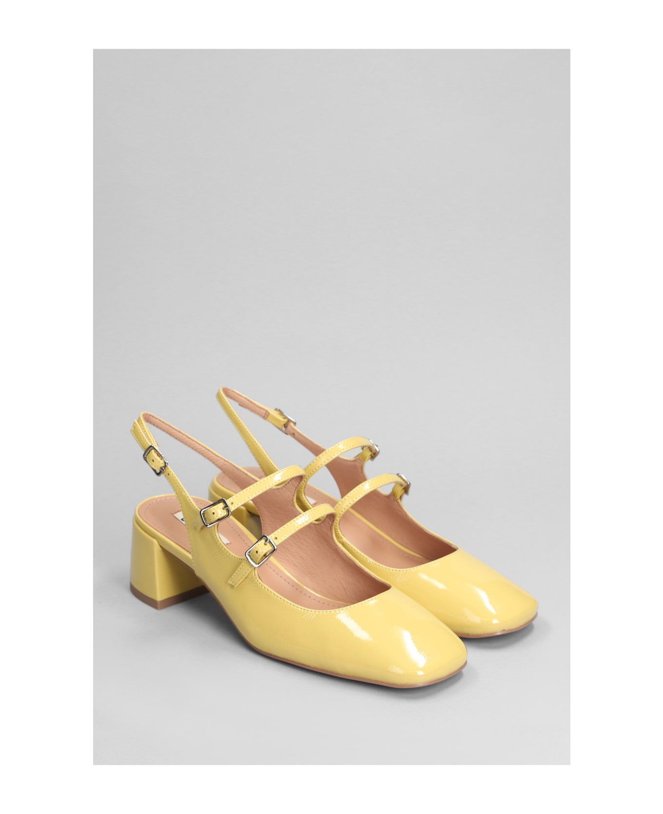 Bibi Lou Ninetta Pumps In Yellow Patent Leather - yellow