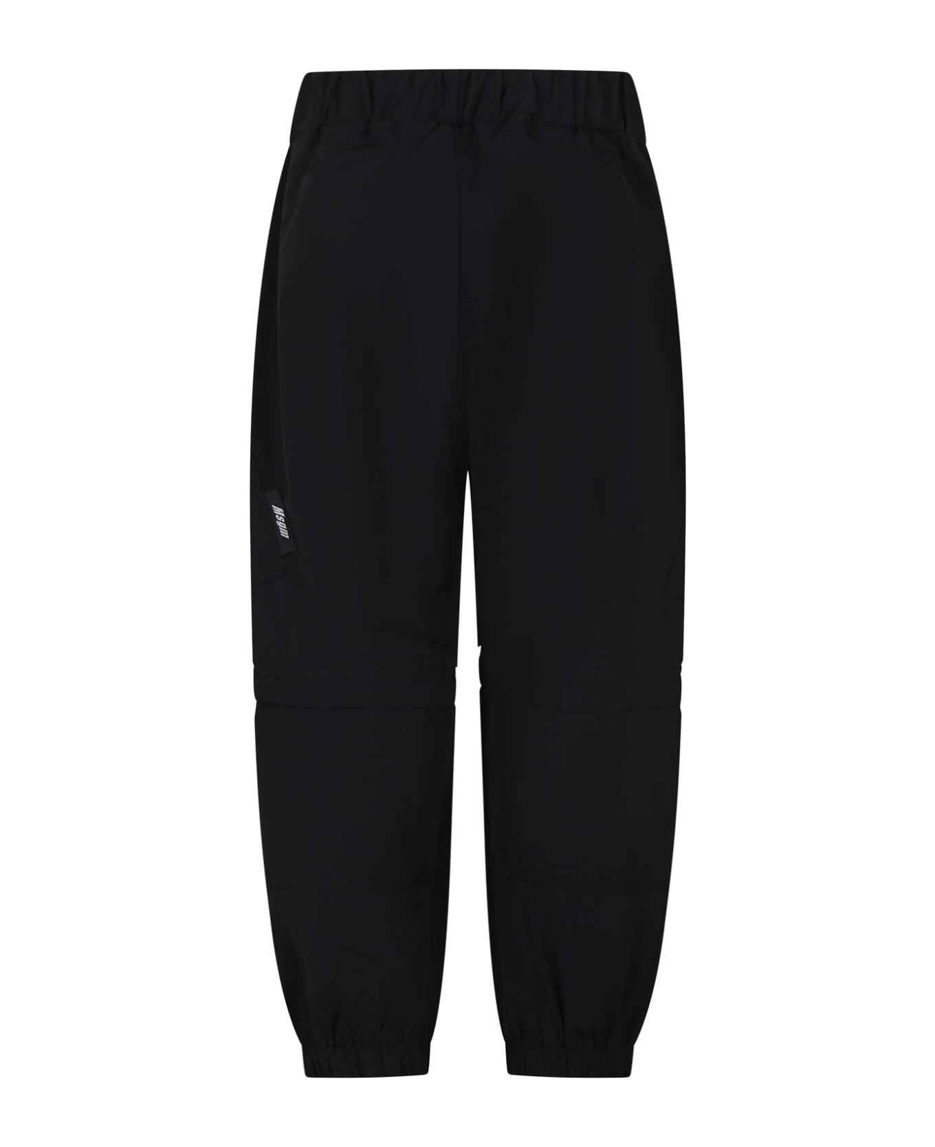 MSGM Black Casual Trousers For Boy - Black ボトムス