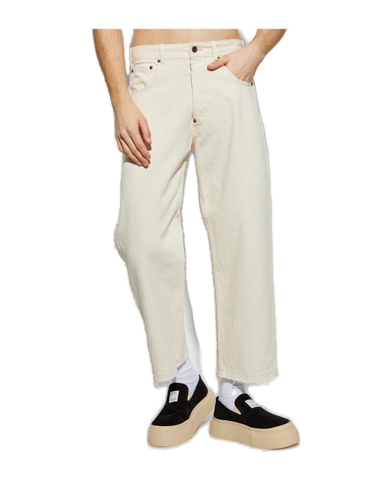 Maison Margiela Buckle-detailed Straight-leg Jeans - NEUTRALS