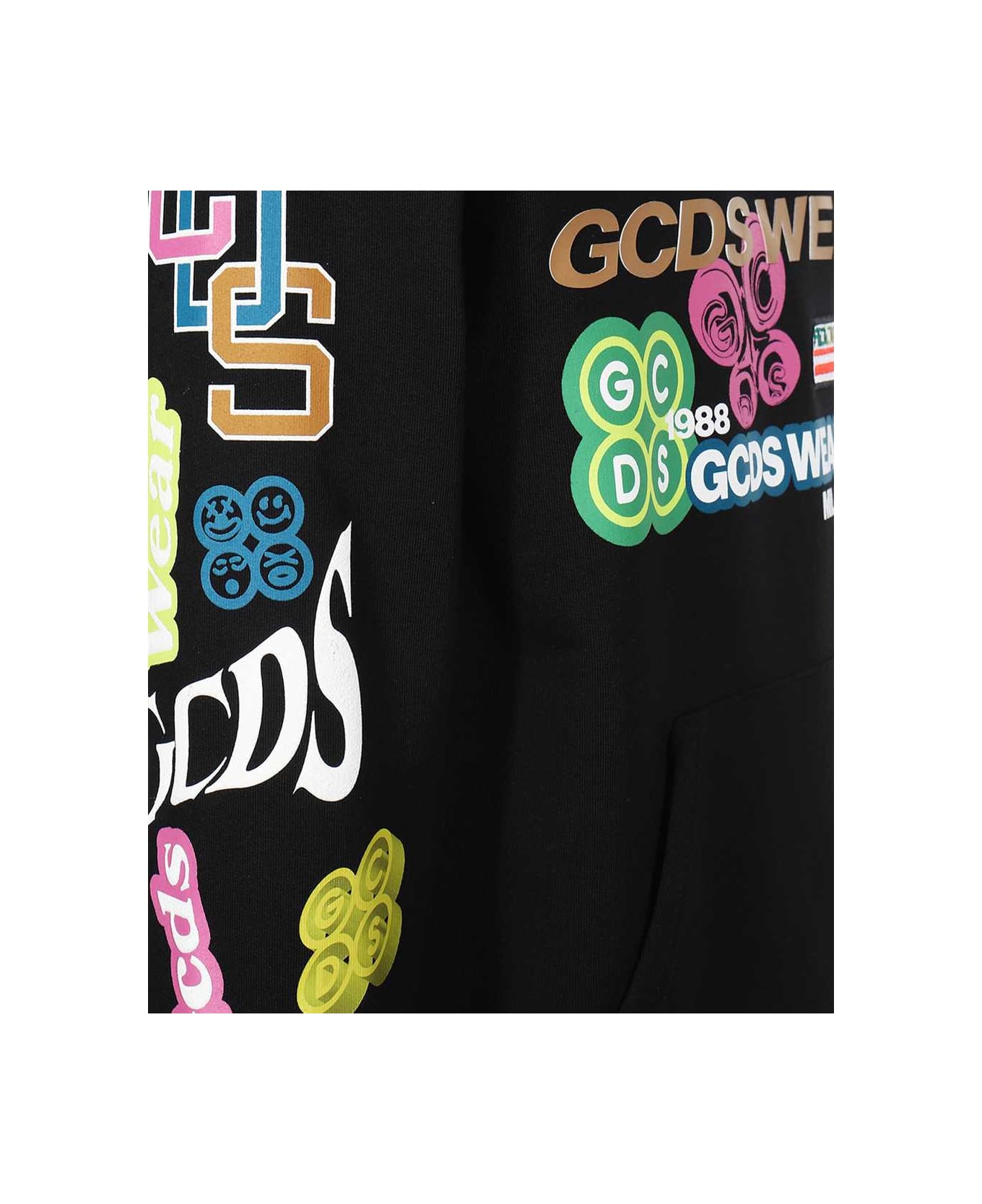 GCDS Cotton Hoodie - black