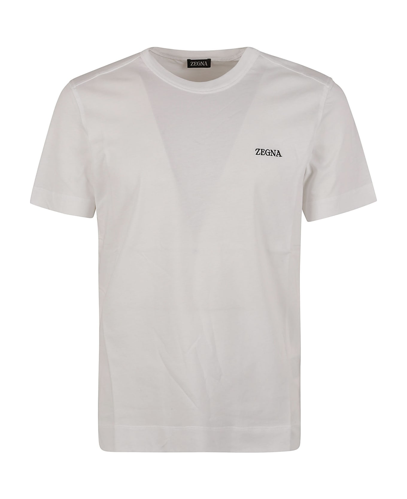 Zegna Regular Plain Logo T-shirt - White シャツ