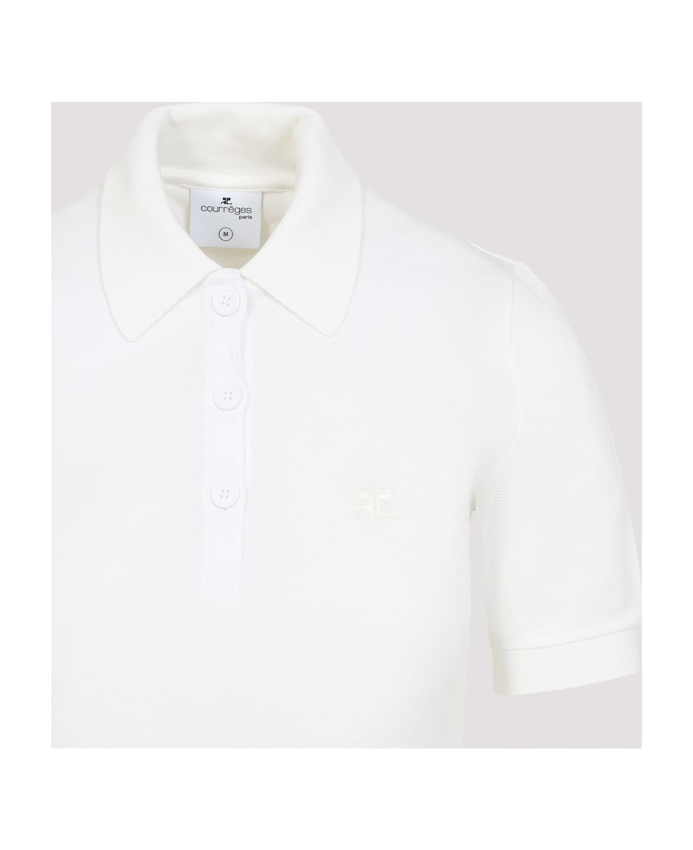 Courrèges Piqué Polo Dress - NATURAL