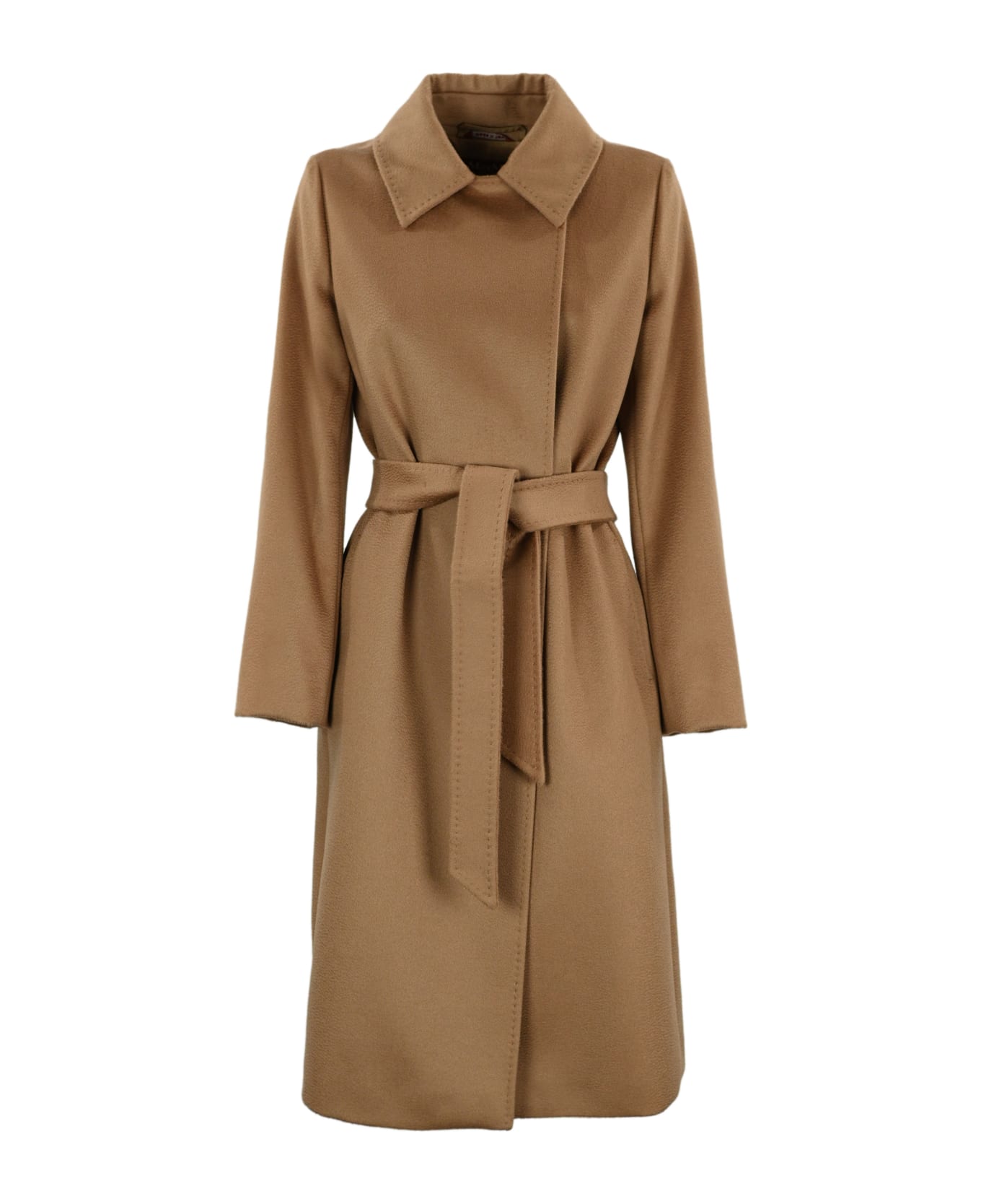 Max Mara Studio 'bcollag' Wool Wrap Coat - Camel
