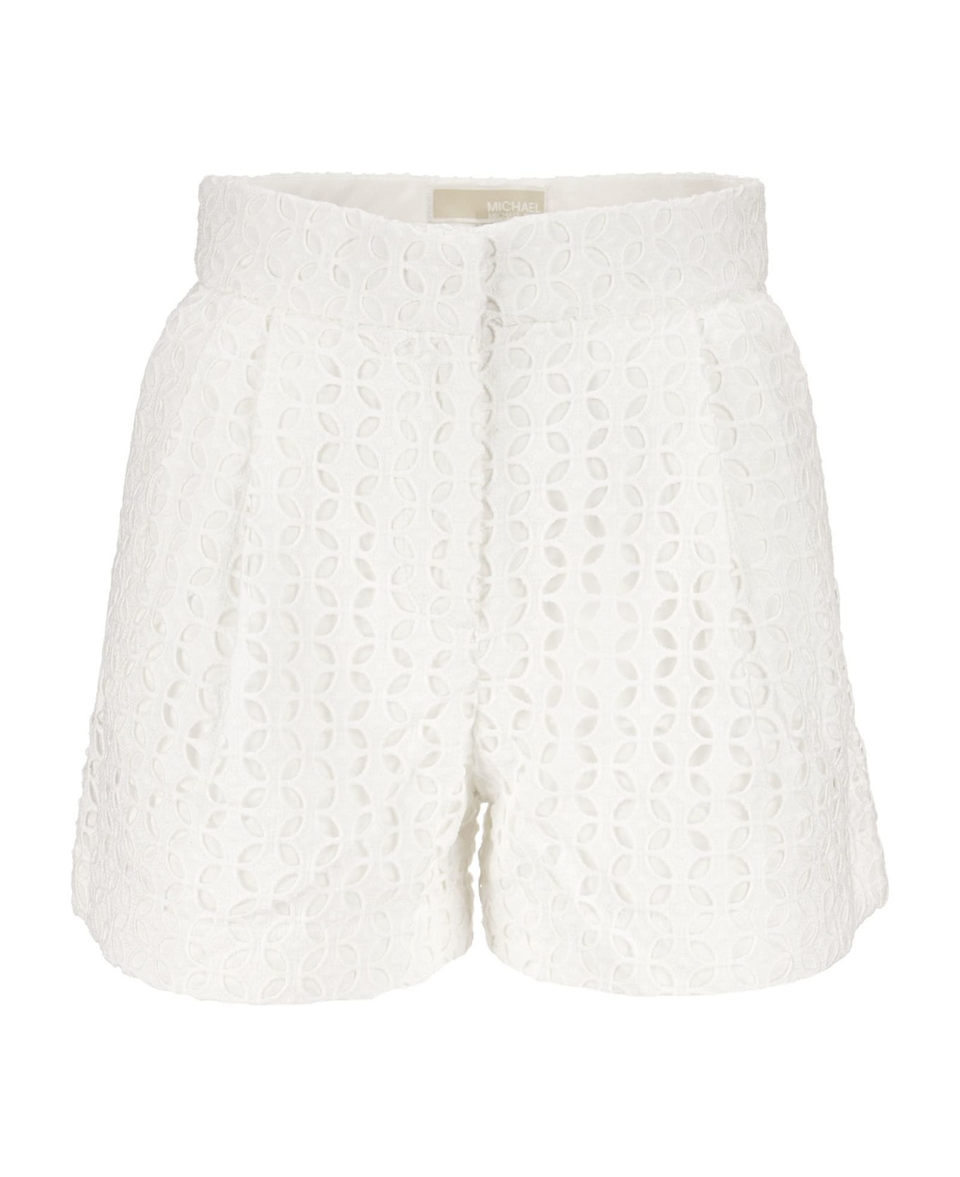Michael Kors Eyelet Pleated Shorts - White