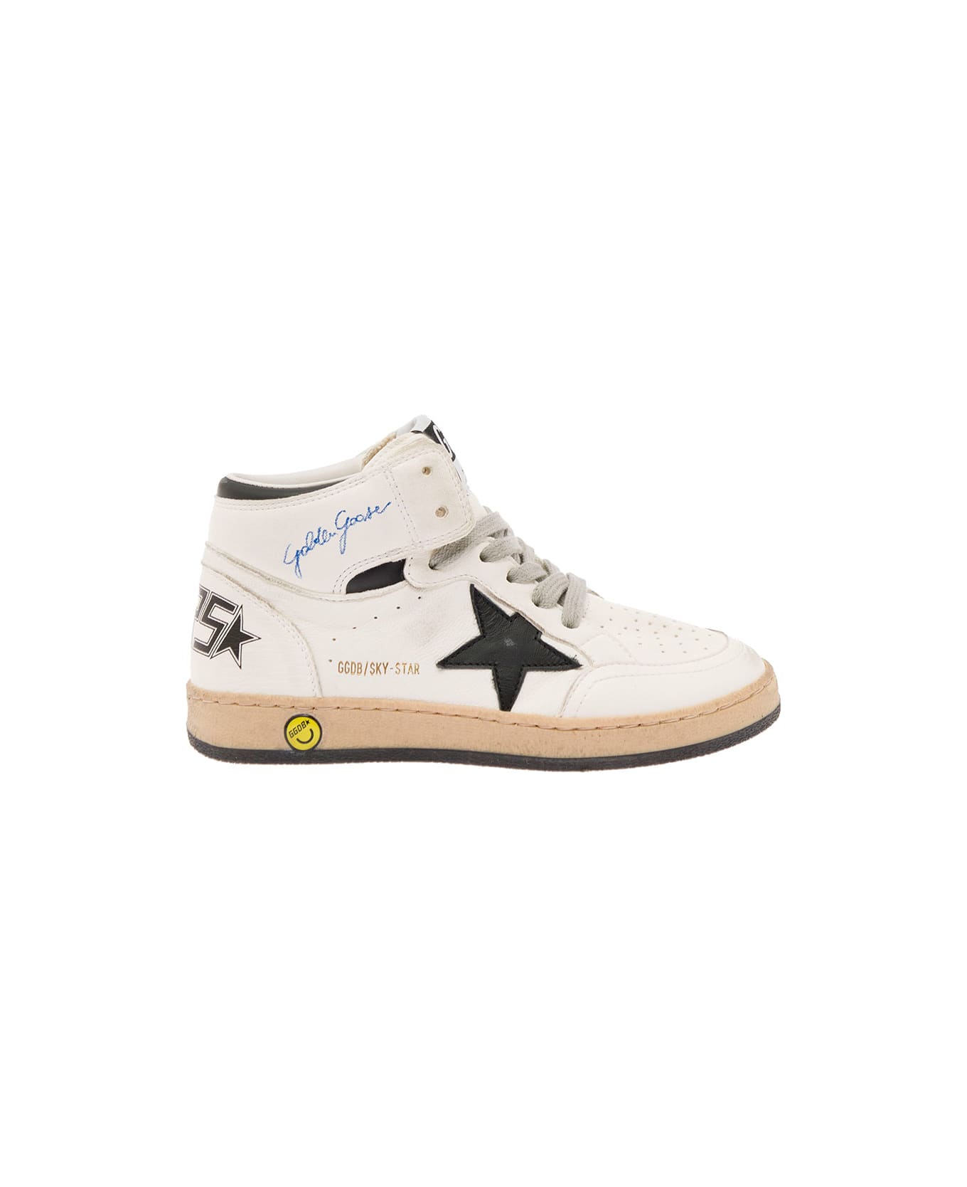 Golden Goose White Nappa Leather Sneakers "sky Star Young" Boy Golden Goose Kids - White