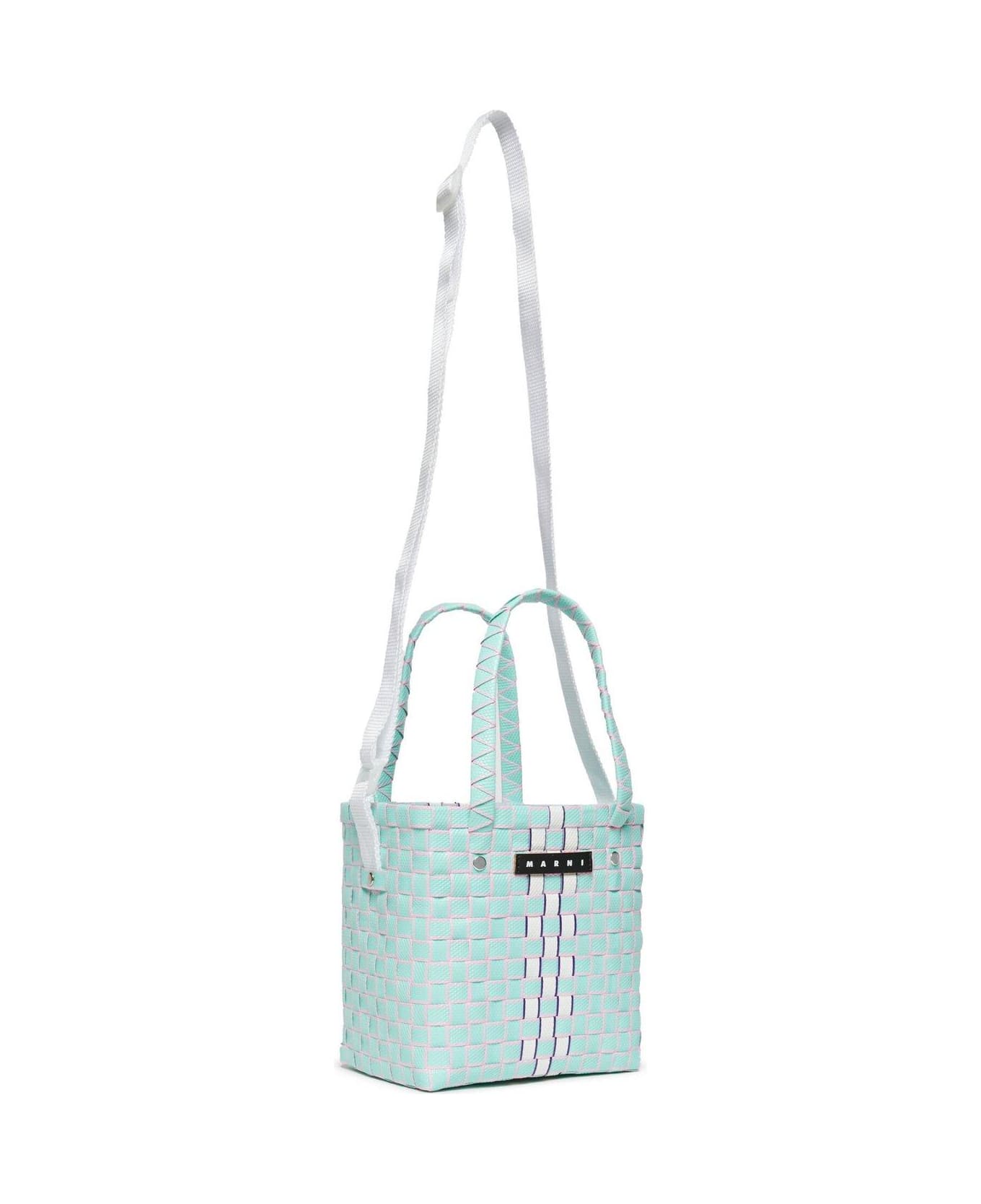 Marni Interwoven Basket Bag - Clear Blue