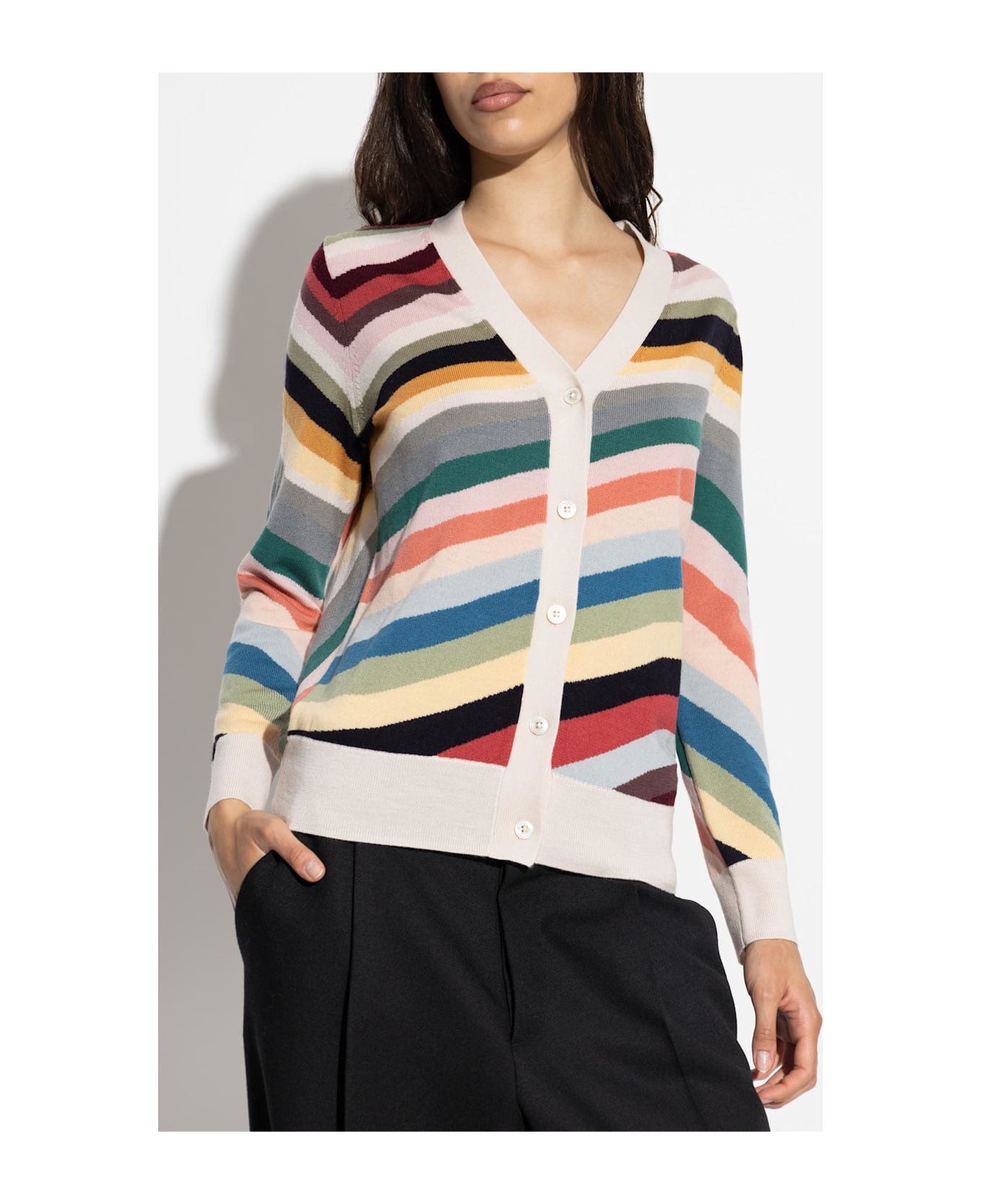 PS by Paul Smith Ps Paul Smith Cardigan With Striped Pattern - MultiColour カーディガン