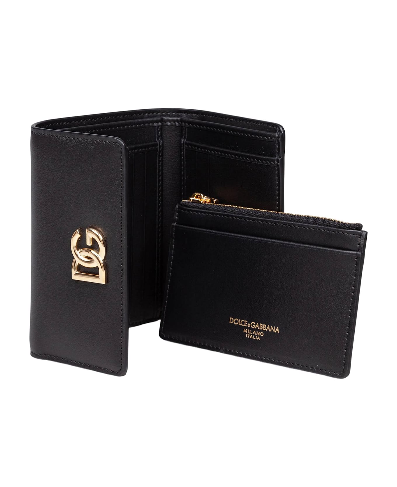 Dolce 
Gabbana Logo Leather Wallet - Black