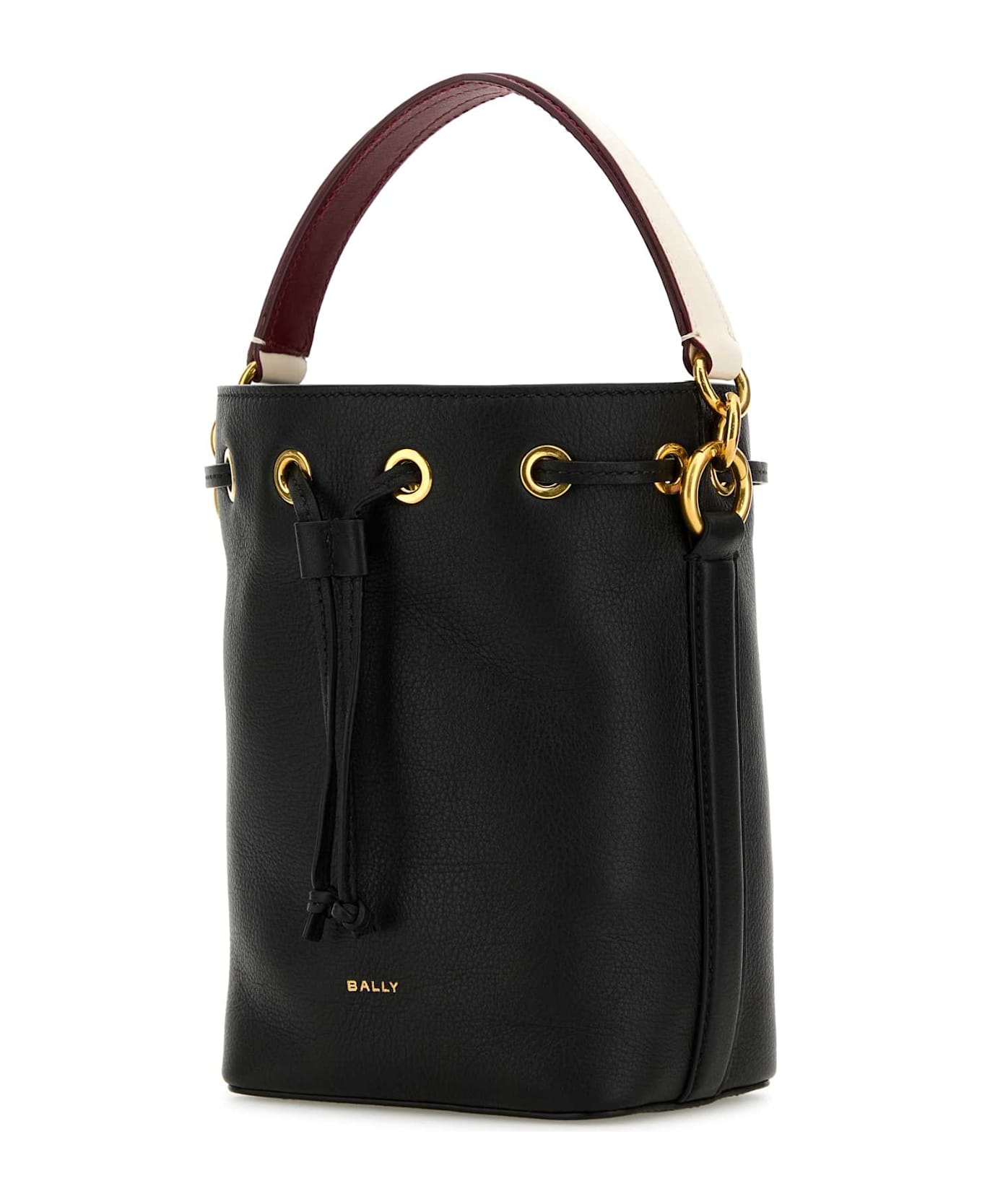 Bally Black Leather Small Code Bucket Bag - BLACKORO