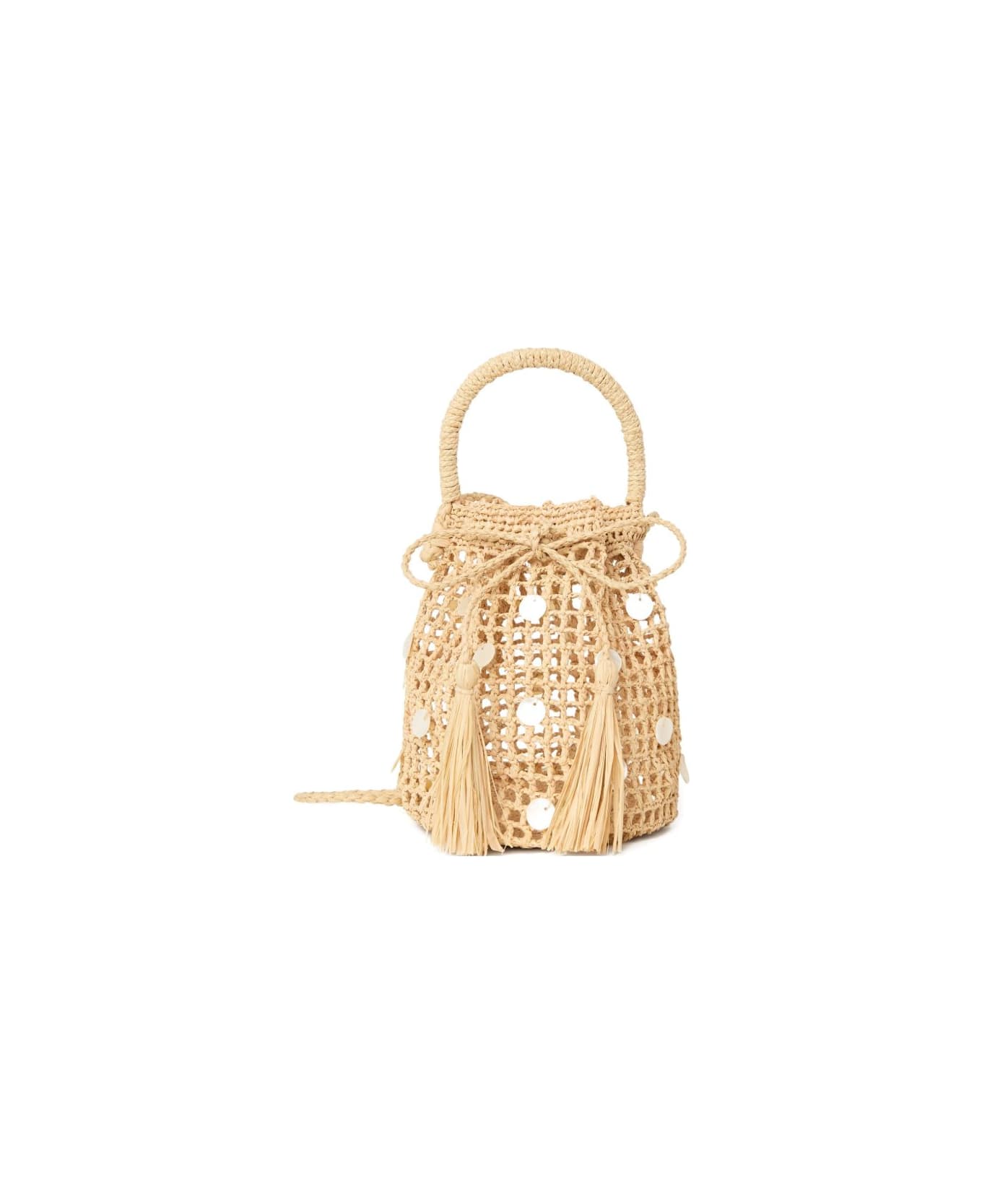 Alanui Precious Moments Rafia Bucket Bag - Beige