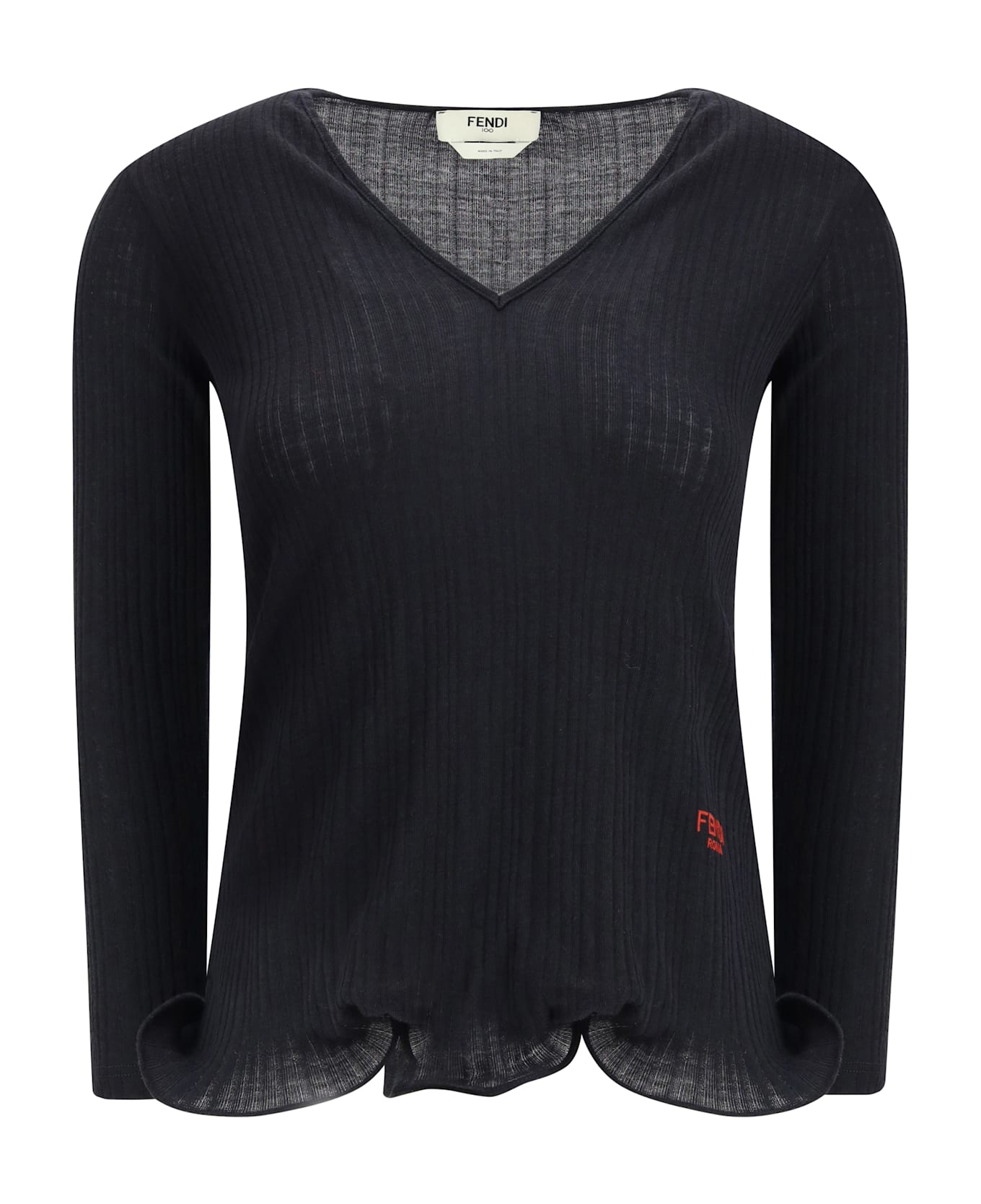 Fendi Long-sleeved Virgin Wool Top