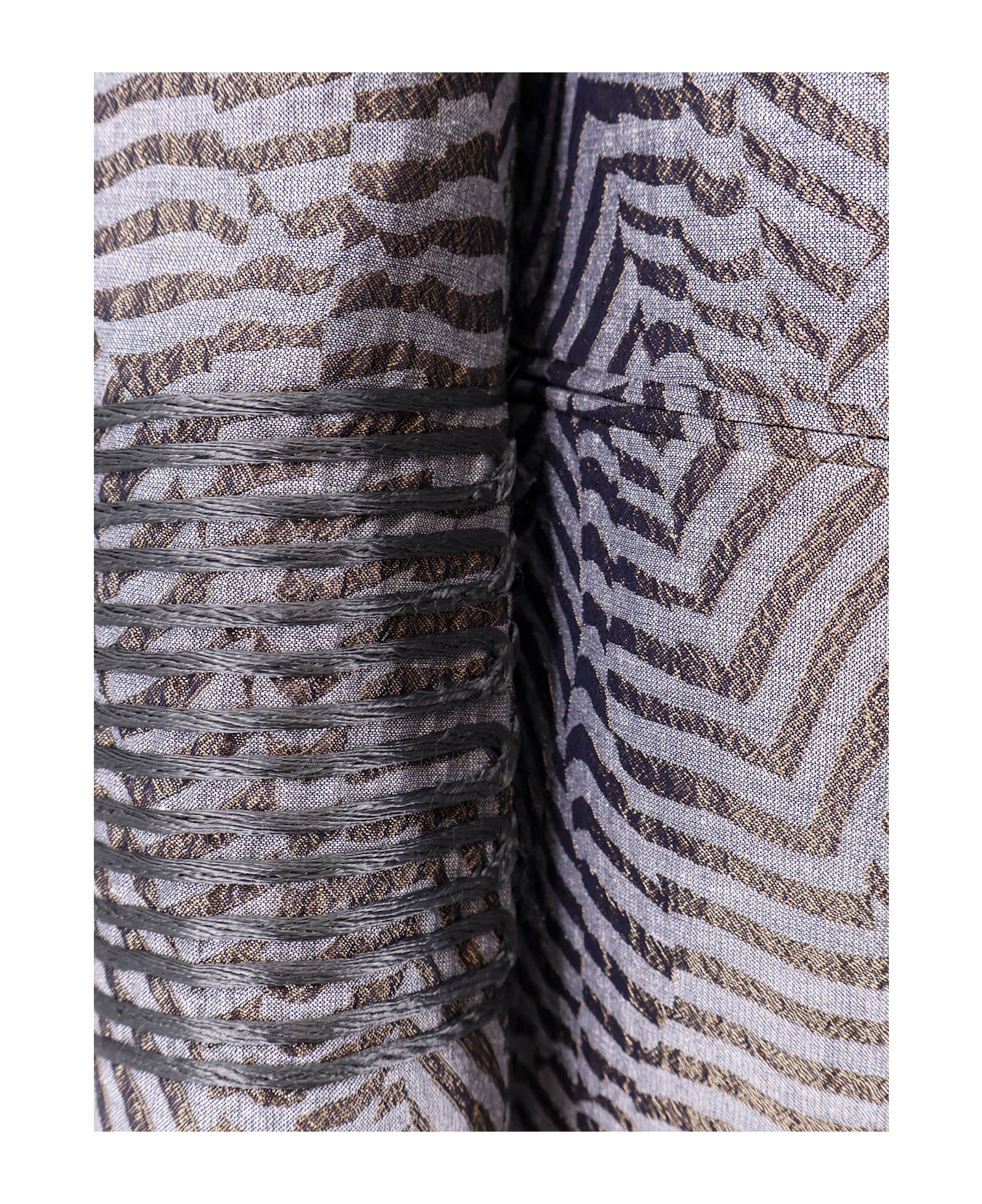 Giorgio Armani Embroidered Striped Blazer - Grey