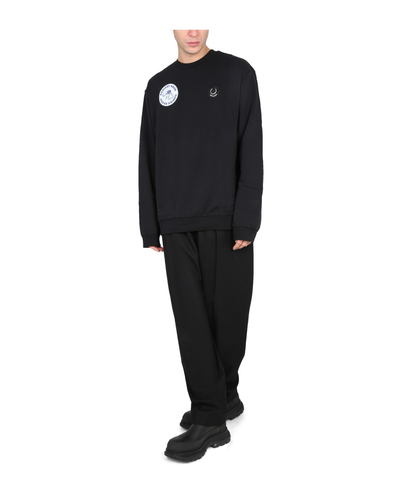 Fred Perry by Raf Simons Sweatshirt With Patch - NERO