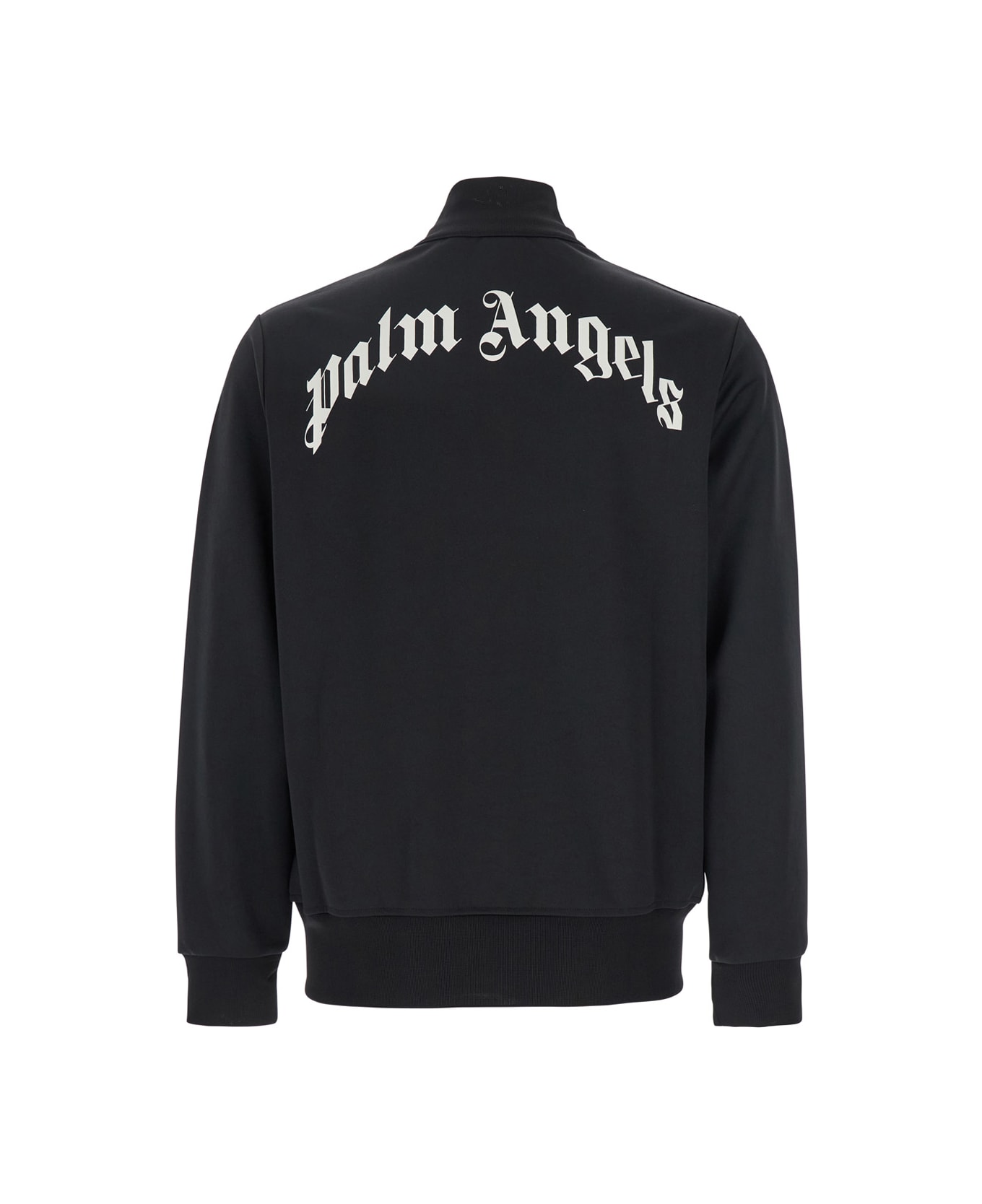 Palm Angels Sweatshirt With Lettering Logo Printed On The Back - BLACK