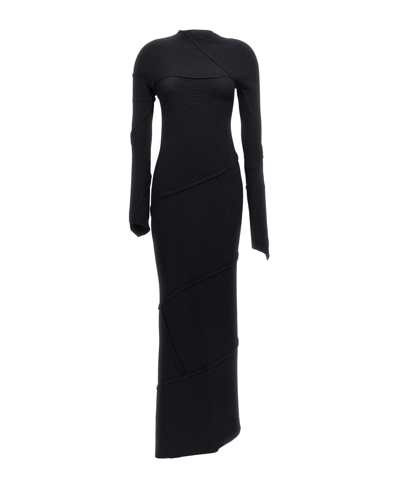 Balenciaga Spiral Knitted Dress - black