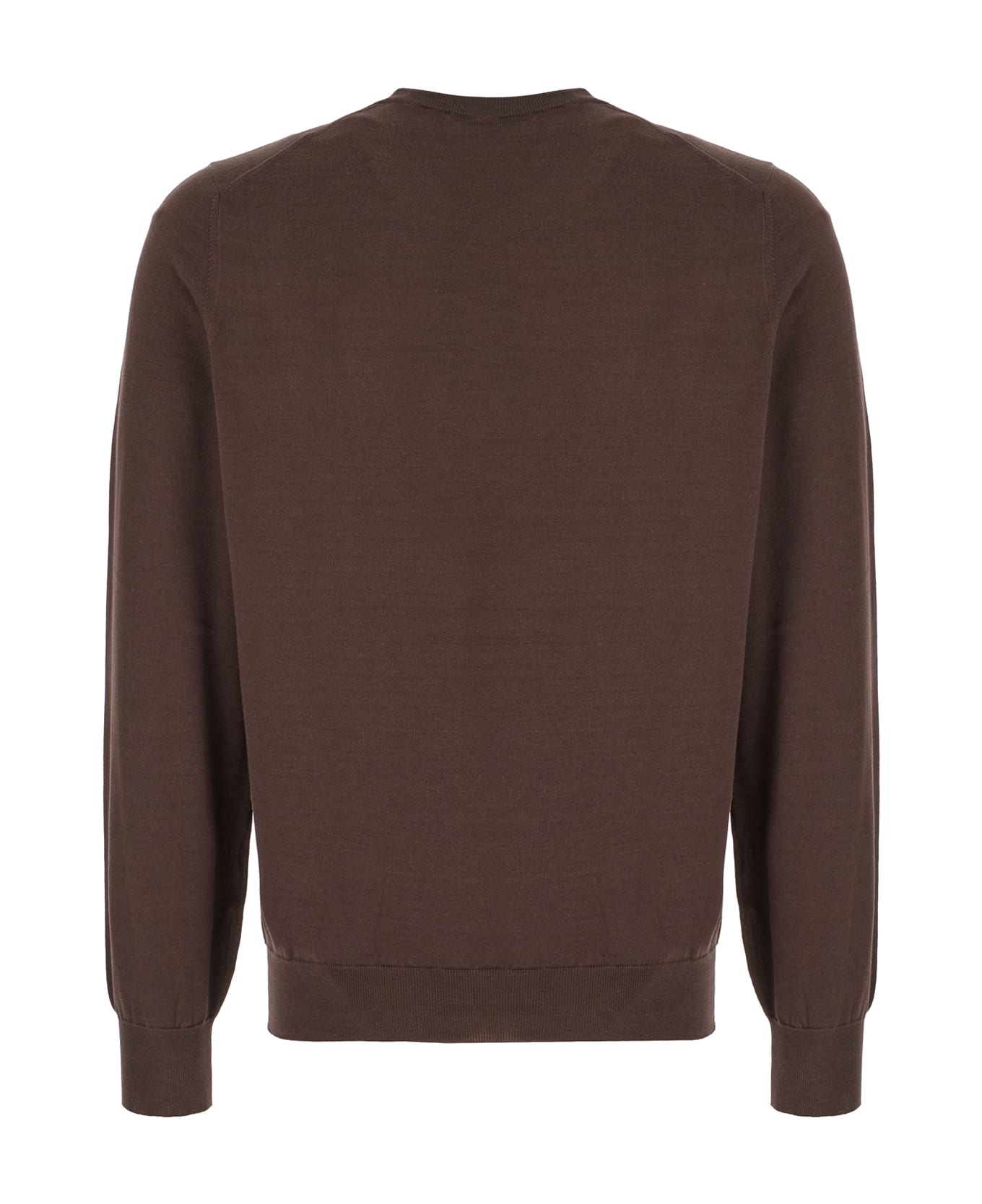 Brunello Cucinelli Chocolate Cotton Sweater - TESTA DI MORO ENGLISH WHITE