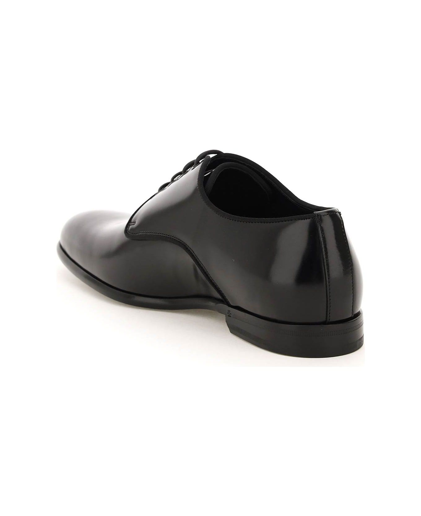 Dolce & Gabbana Raffaello Brushed Leather Derby Shoes - BLACK (Black)