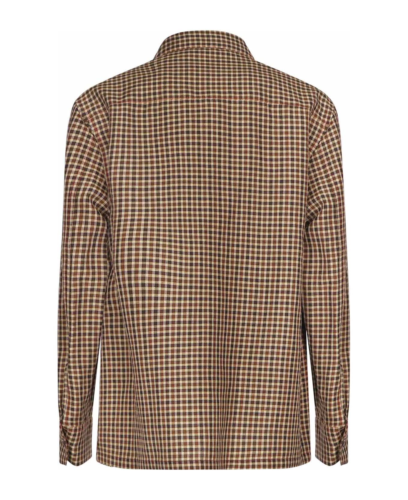 Jil Sander Wool Blend Shirt - HAZELNUT MOULINE

