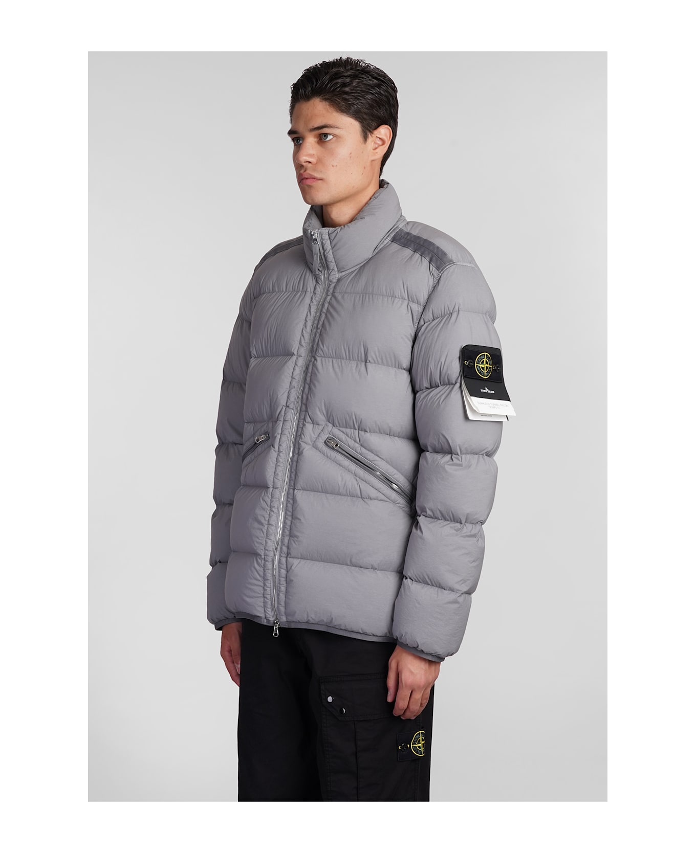 Stone Island Puffer In Grey Polyamide - grey