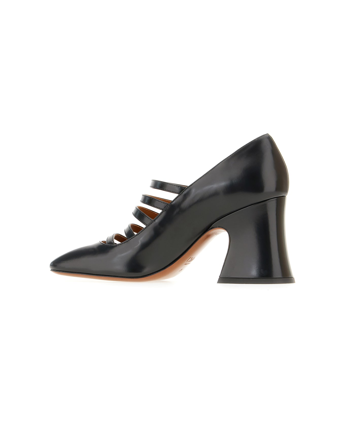 Chloé Black Leather Janis Pumps - BLACK