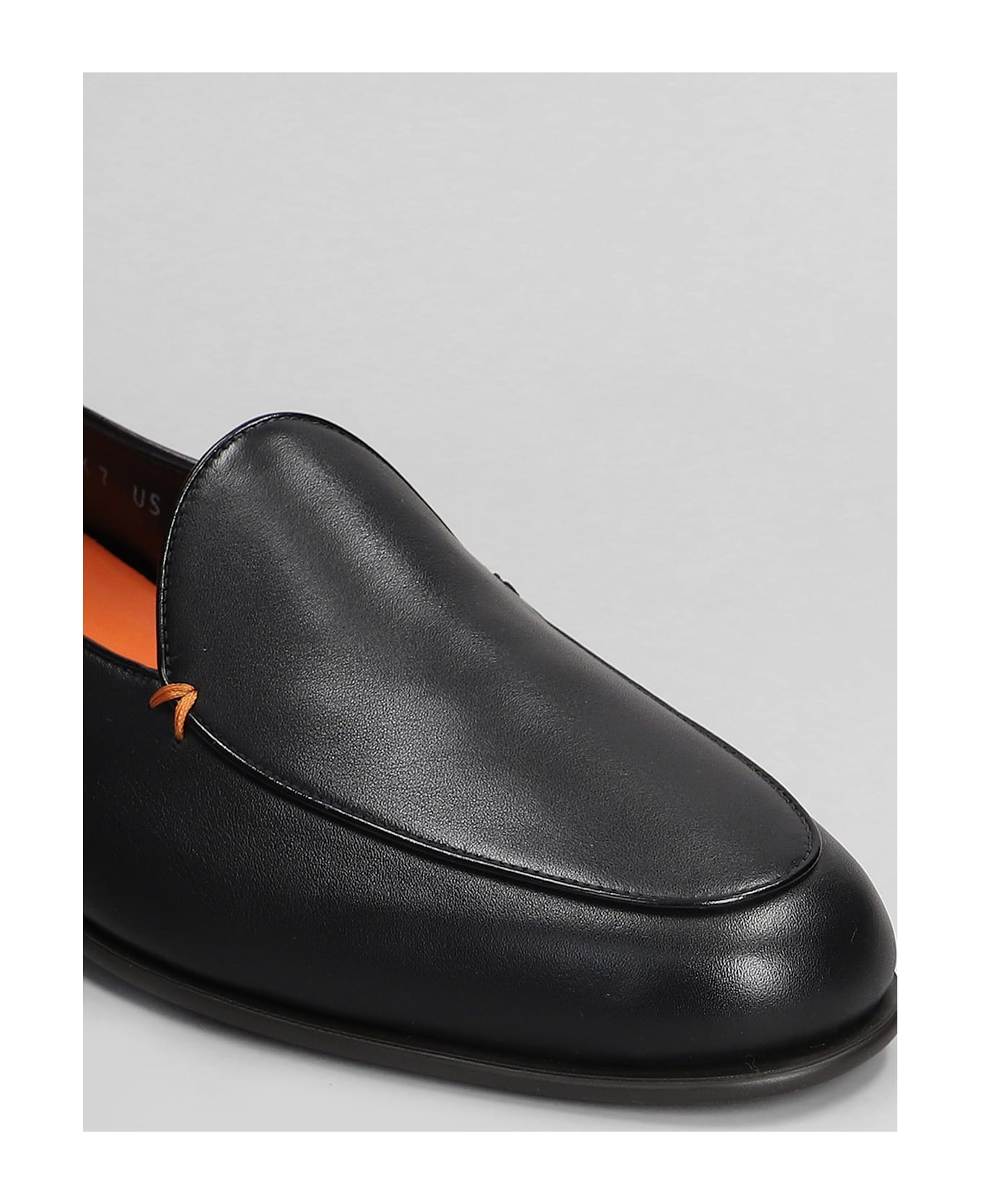 Santoni Vibe B Loafers In Black Leather - black