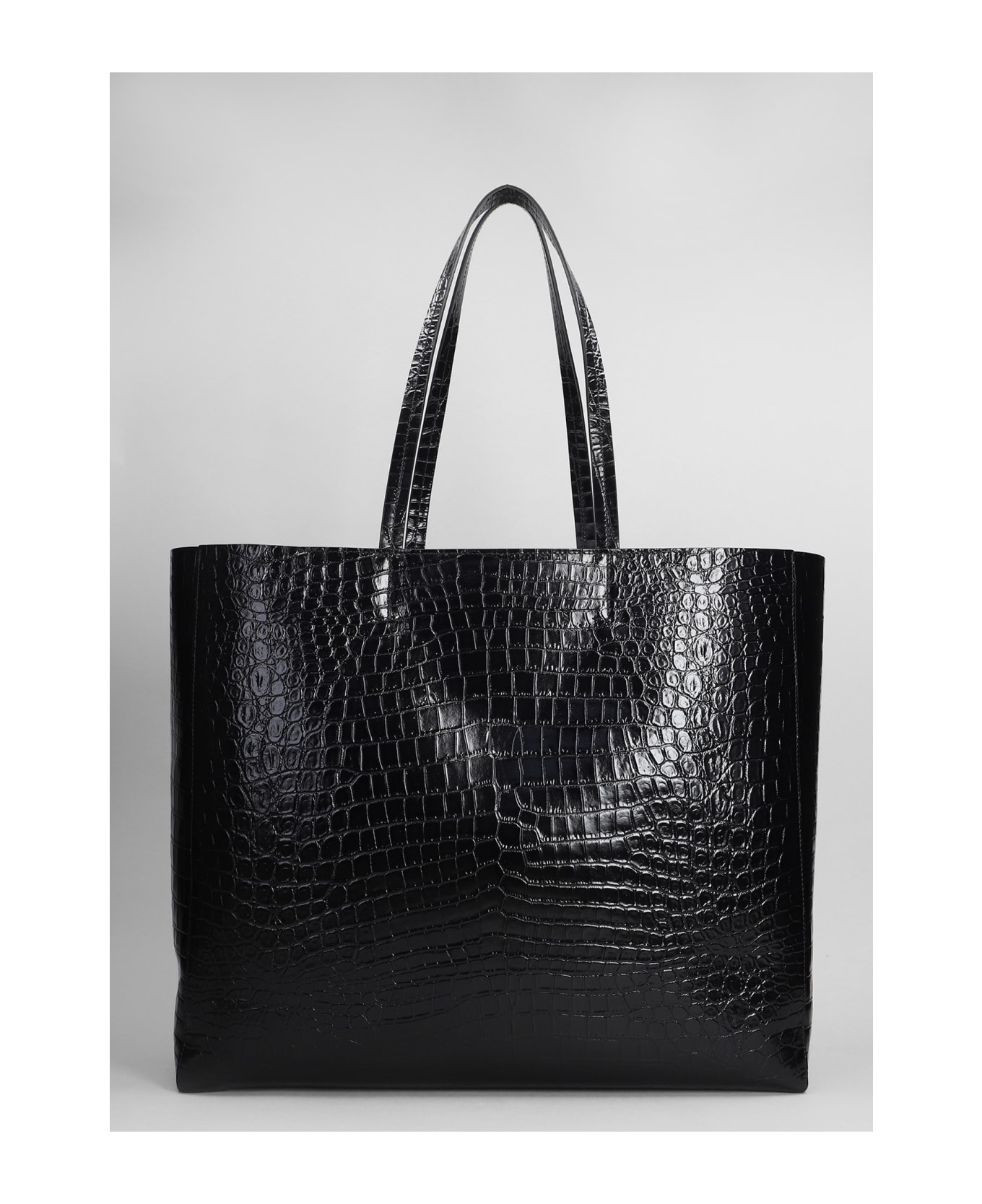 Palm Angels Tote In Black Leather - black
